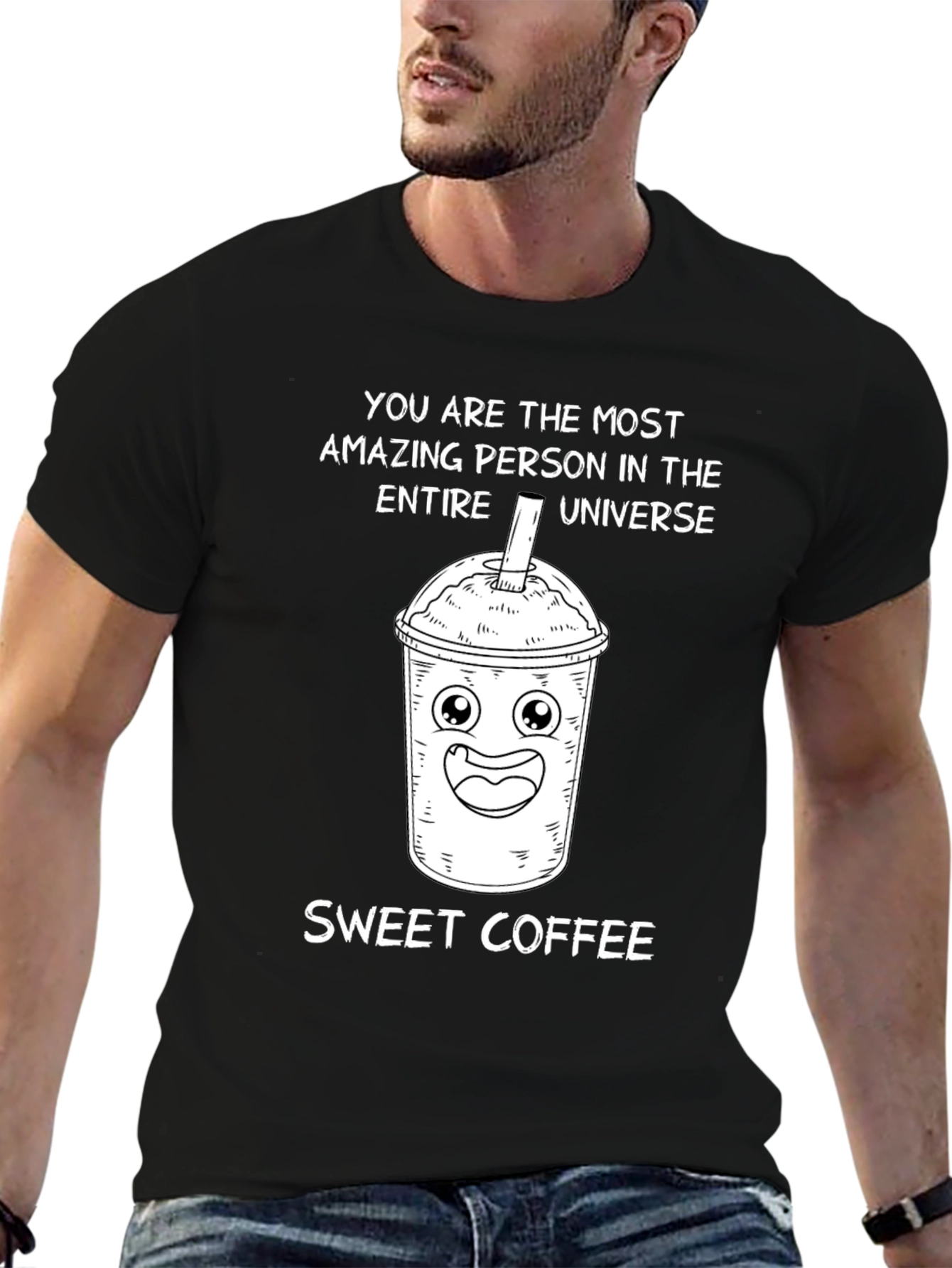 Sweet Coffee Cartoon Graphic T-Shirt
