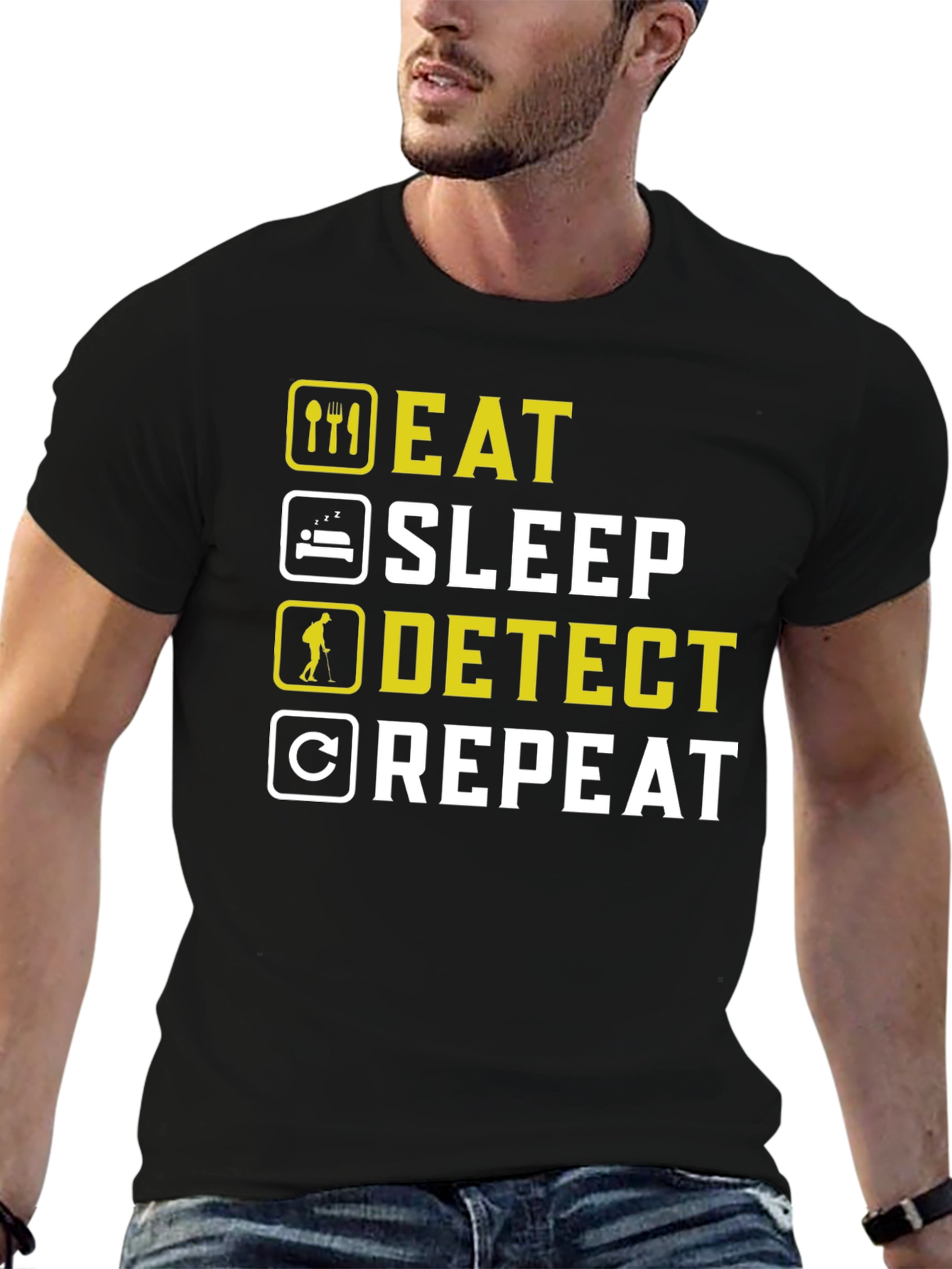 Eat Sleep Detect Repeat Metal Detecting Hobby T-Shirt