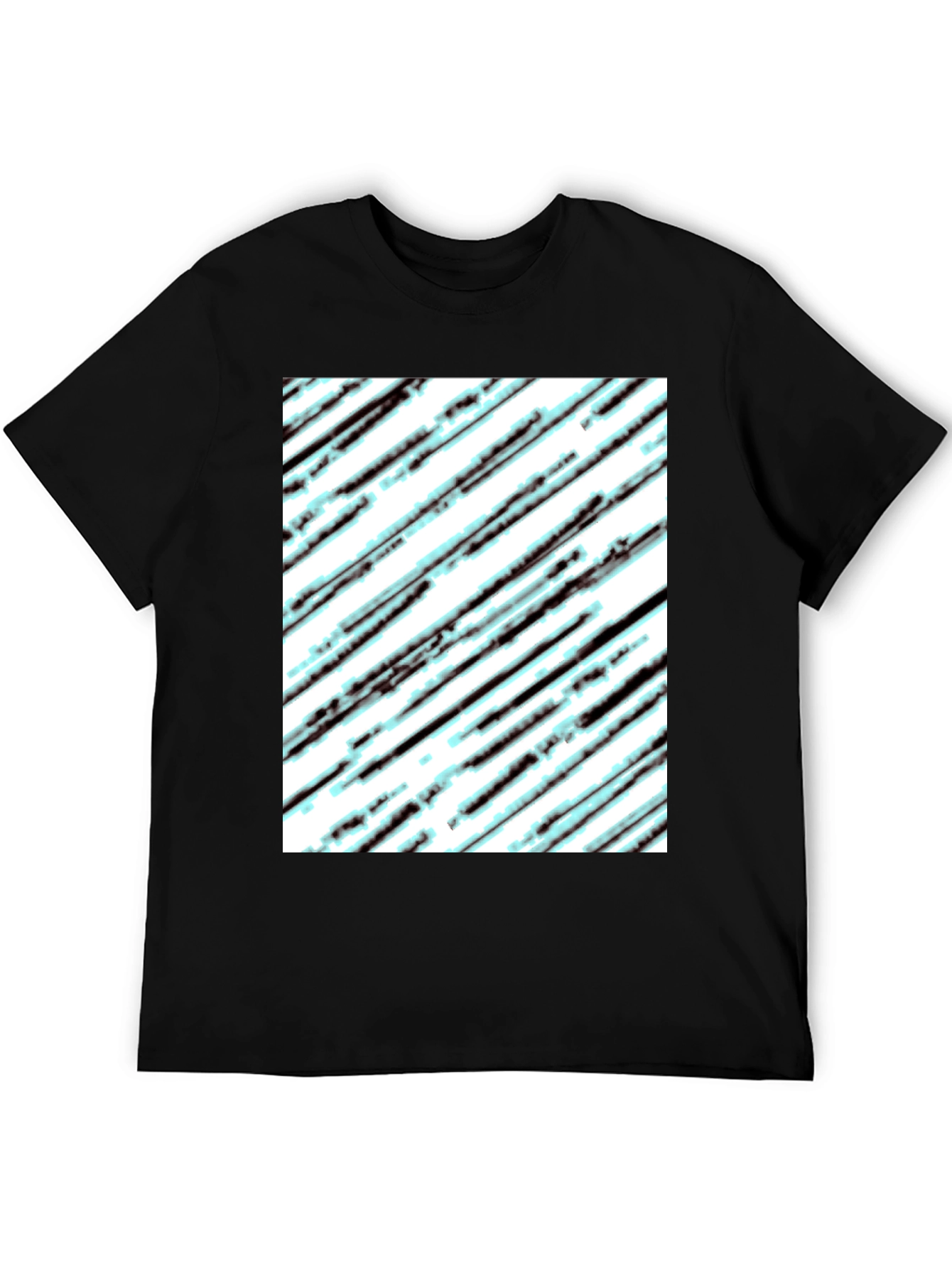 Modern Diagonal Stripe T-Shirt - Black