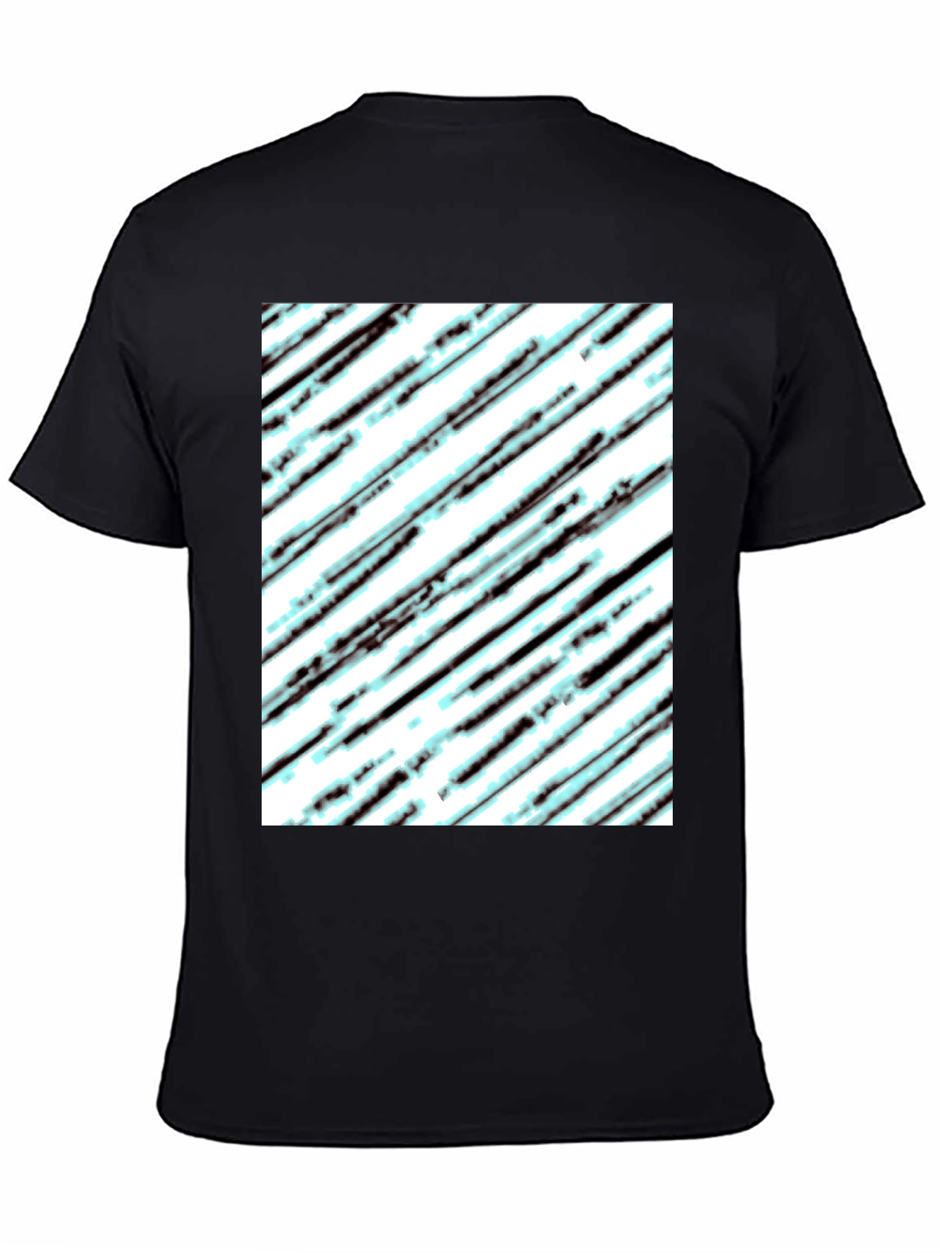 Modern Diagonal Stripe T-Shirt - Black
