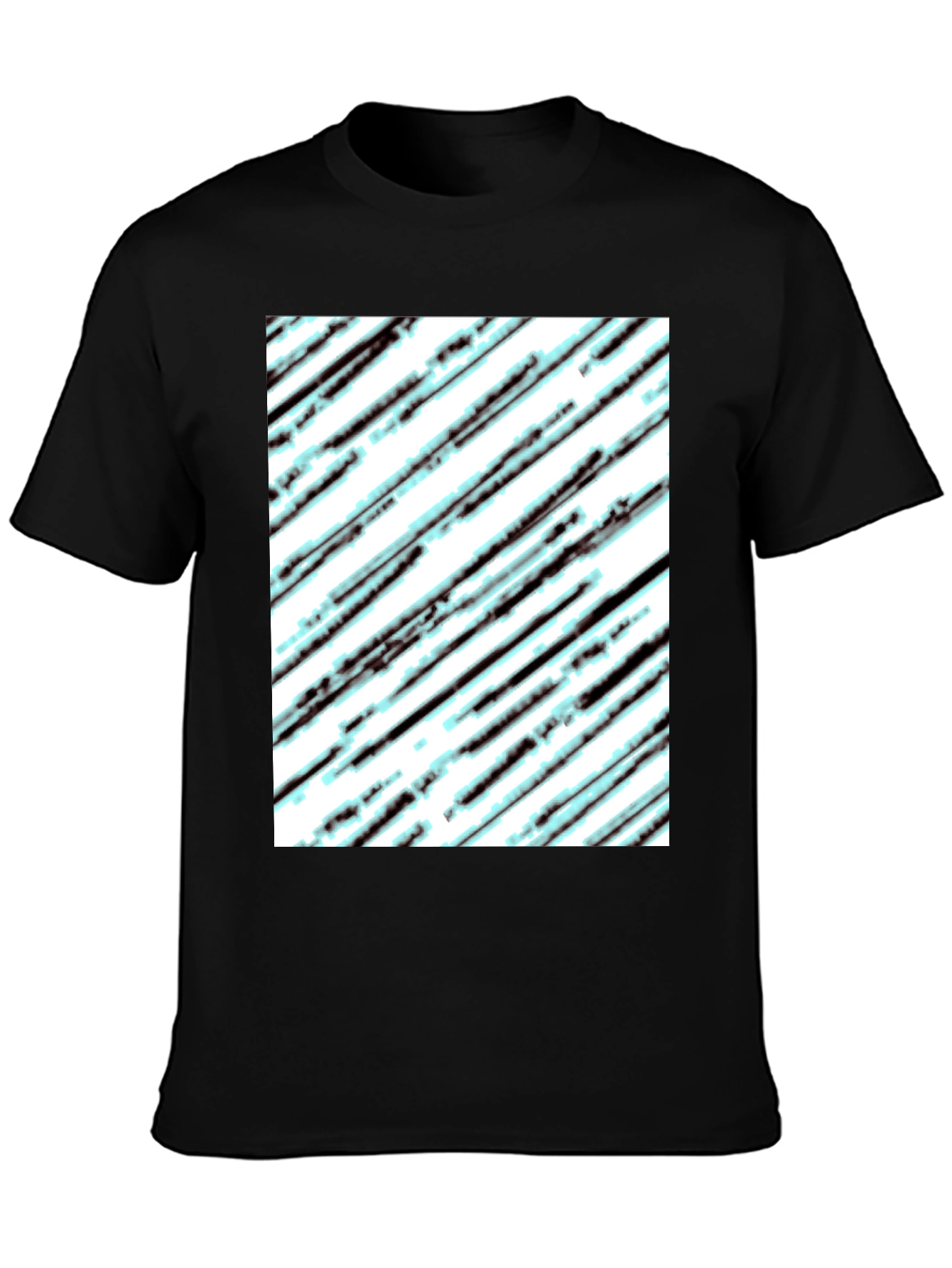 Modern Diagonal Stripe T-Shirt - Black
