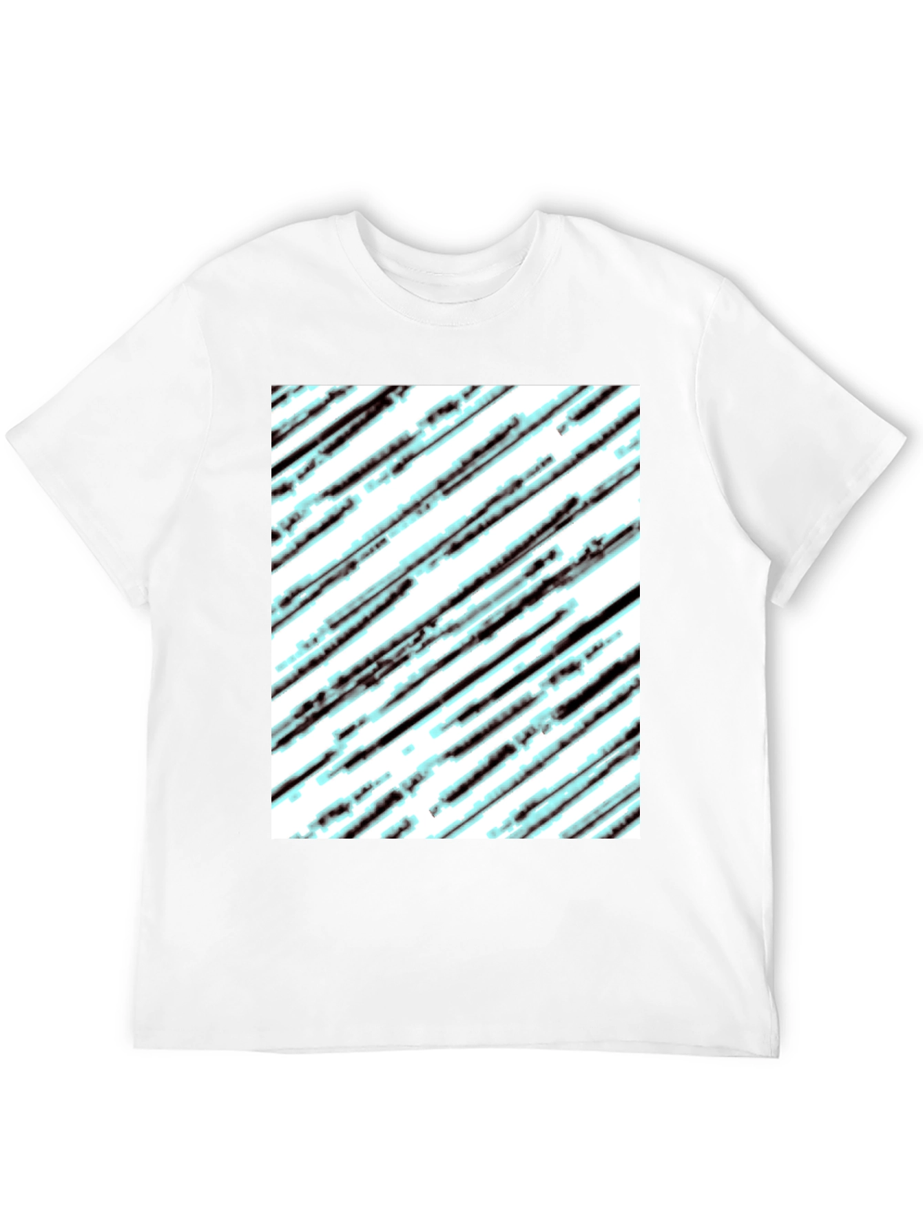 Modern Diagonal Stripe T-Shirt - Black