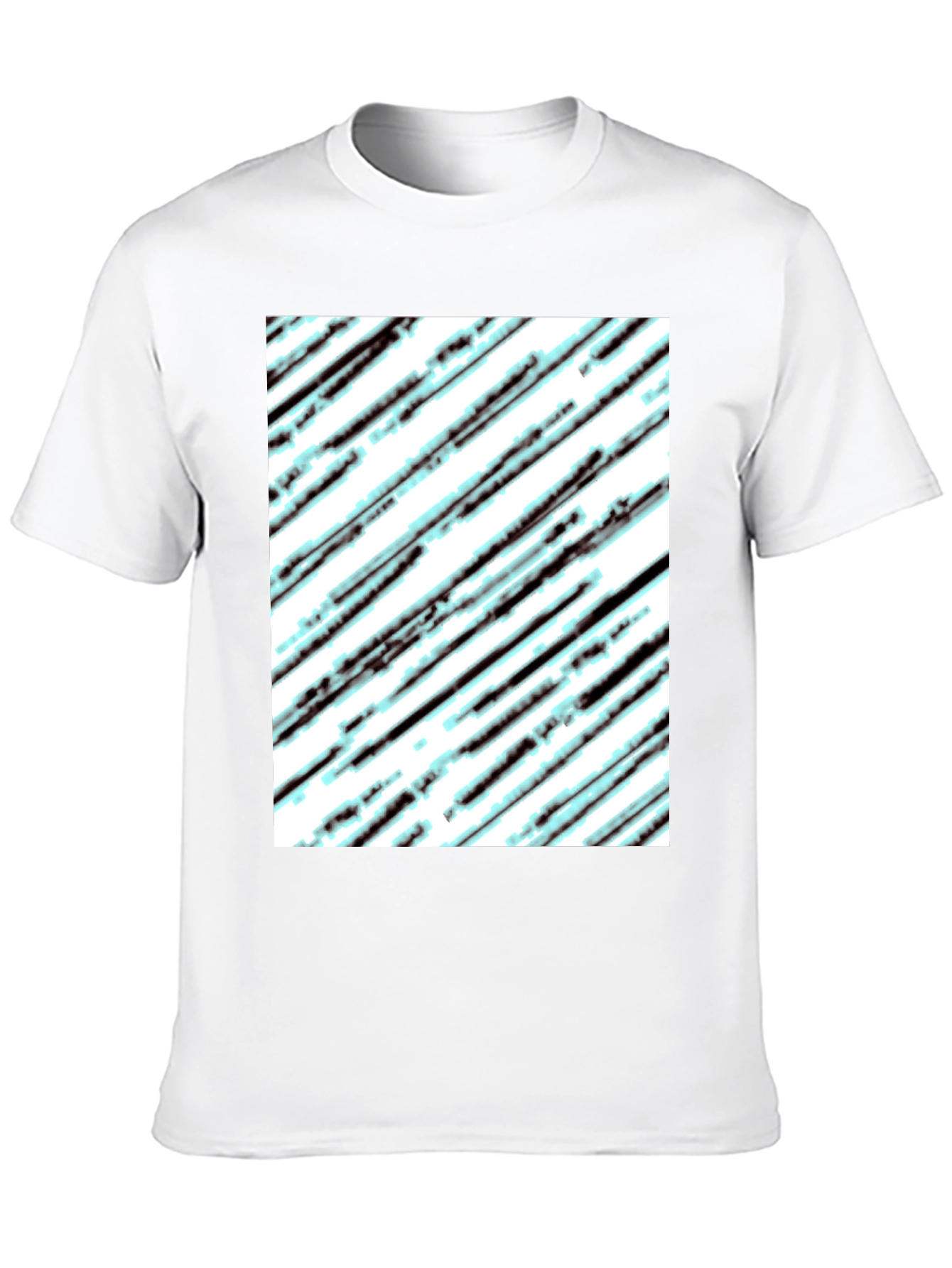 Modern Diagonal Stripe T-Shirt - Black