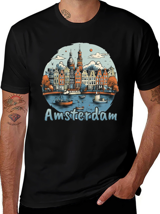 Amsterdam T-Shirt Cityscape Design