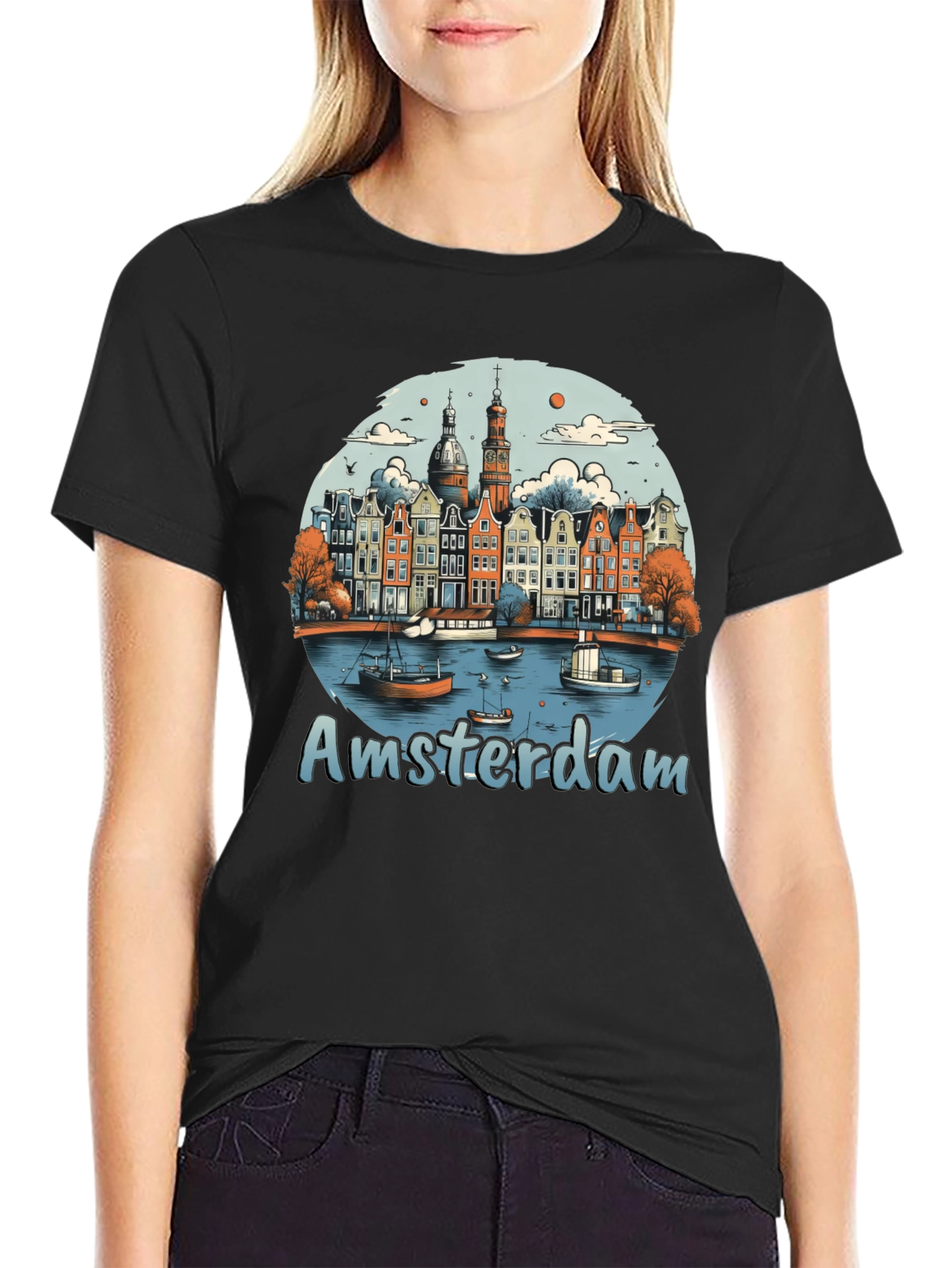 Amsterdam T-Shirt Cityscape Design