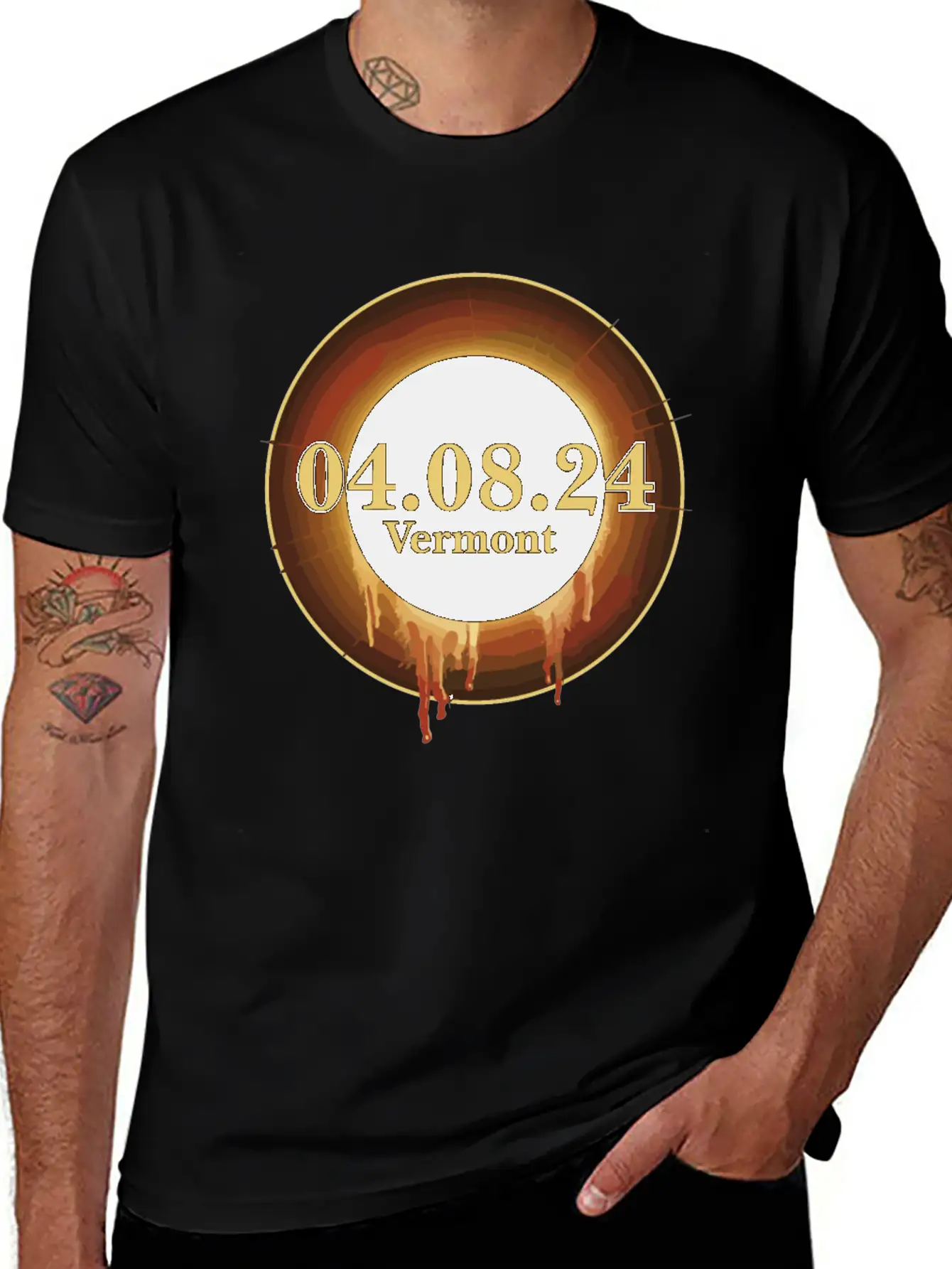 Total Solar Eclipse Path Of Totality Vermont Unisex Casual T-Shirt – Clean Design For Daily Comfort