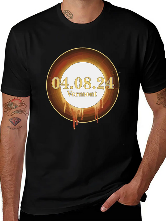 Total Solar Eclipse Path Of Totality Vermont Unisex Casual T-Shirt – Clean Design For Daily Comfort