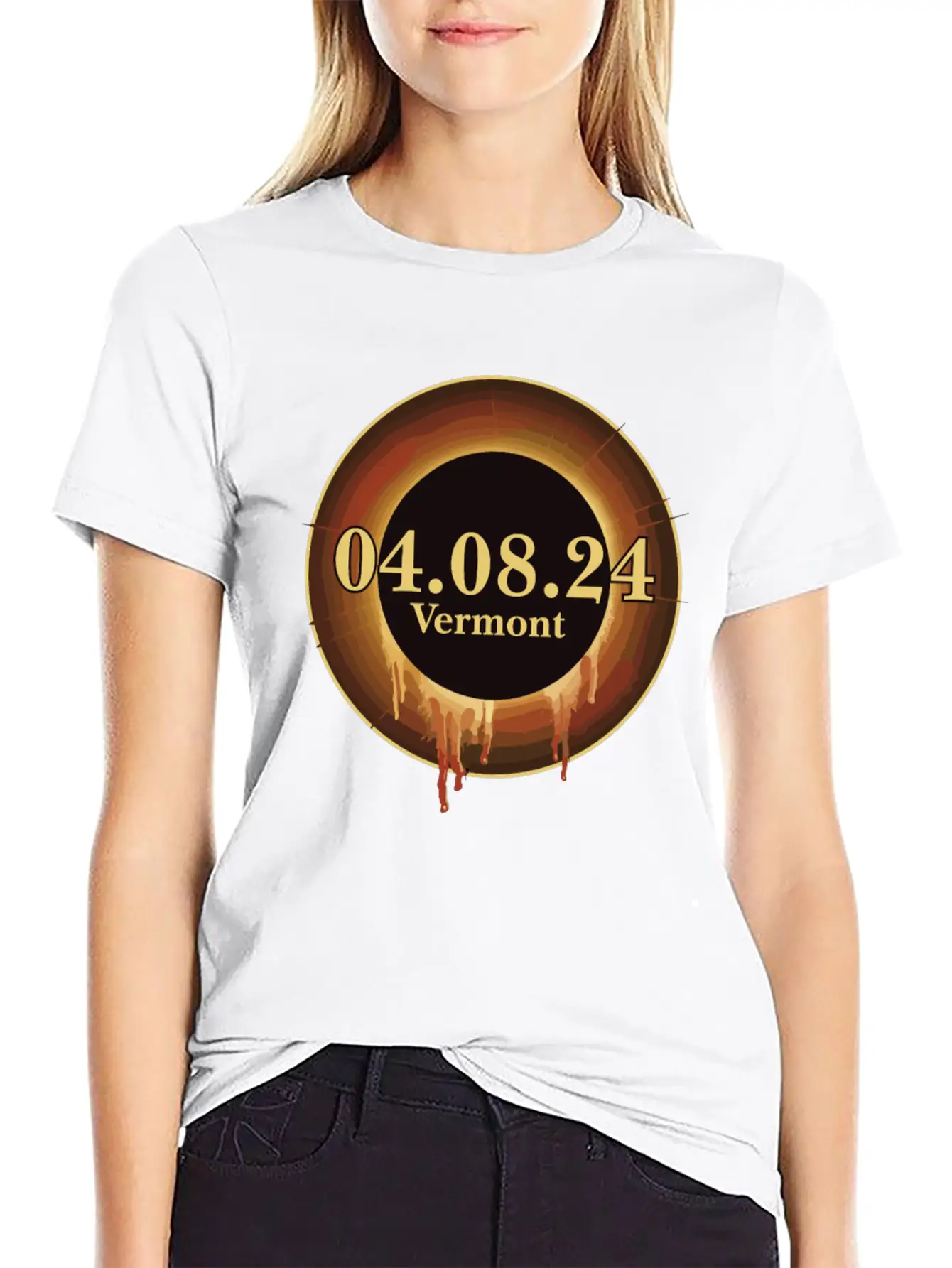Total Solar Eclipse Path Of Totality Vermont Unisex Casual T-Shirt – Clean Design For Daily Comfort