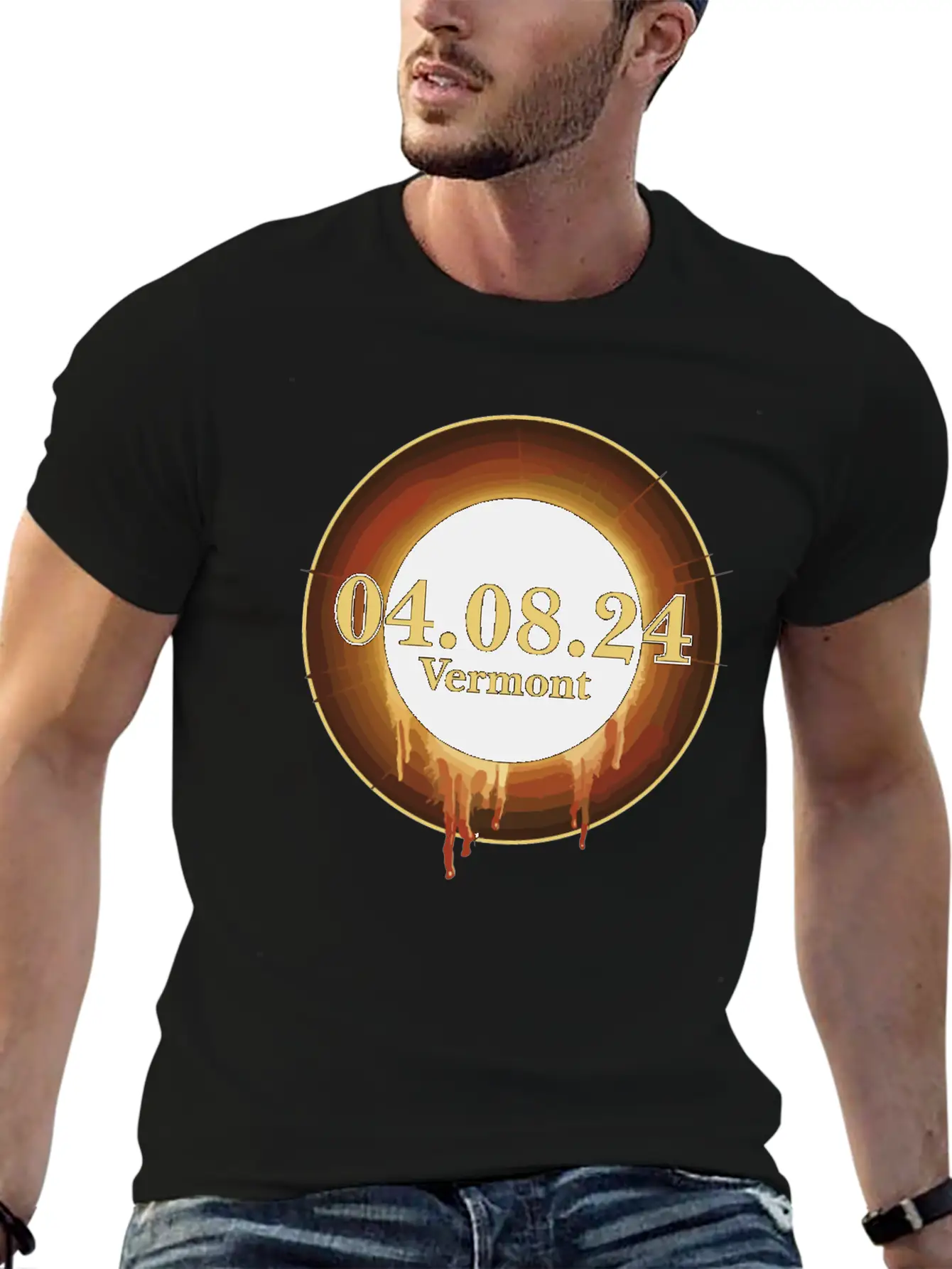Total Solar Eclipse Path Of Totality Vermont Unisex Casual T-Shirt – Clean Design For Daily Comfort
