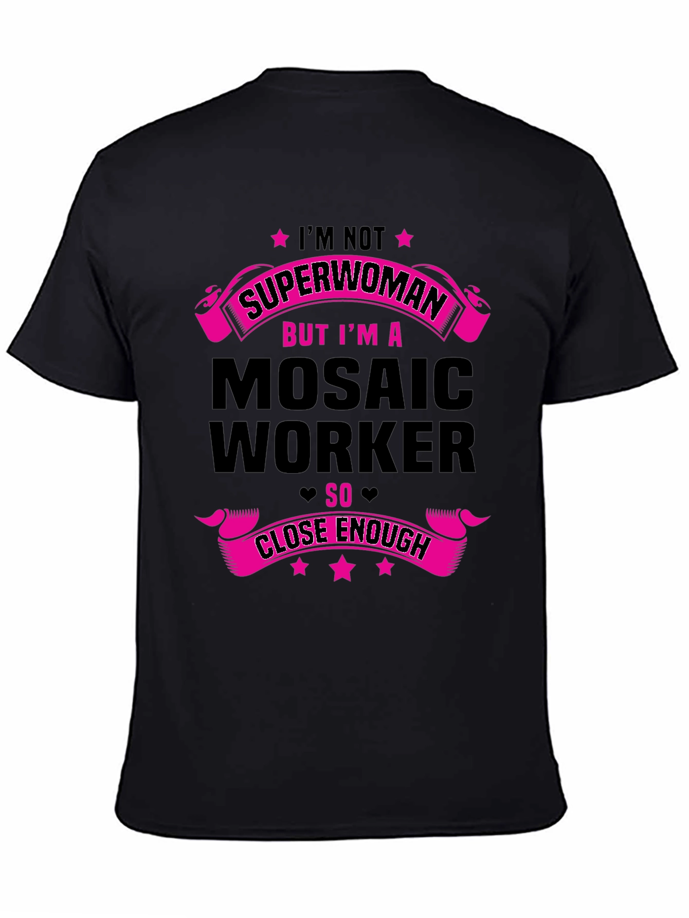 Mosaic Worker Superwoman Funny Graphic T-Shirt