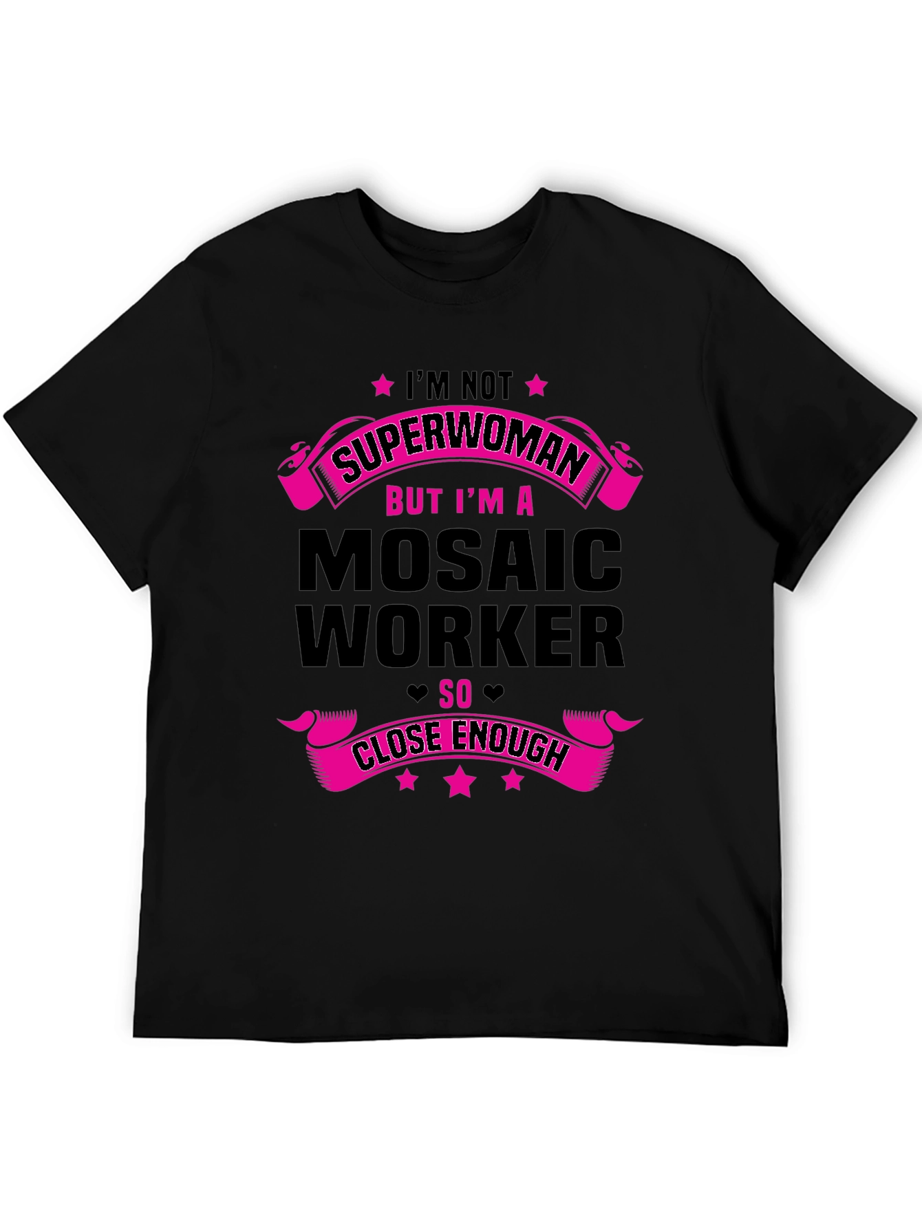 Mosaic Worker Superwoman Funny Graphic T-Shirt