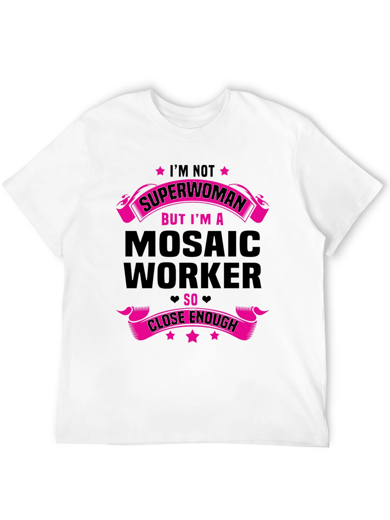 Mosaic Worker Superwoman Funny Graphic T-Shirt