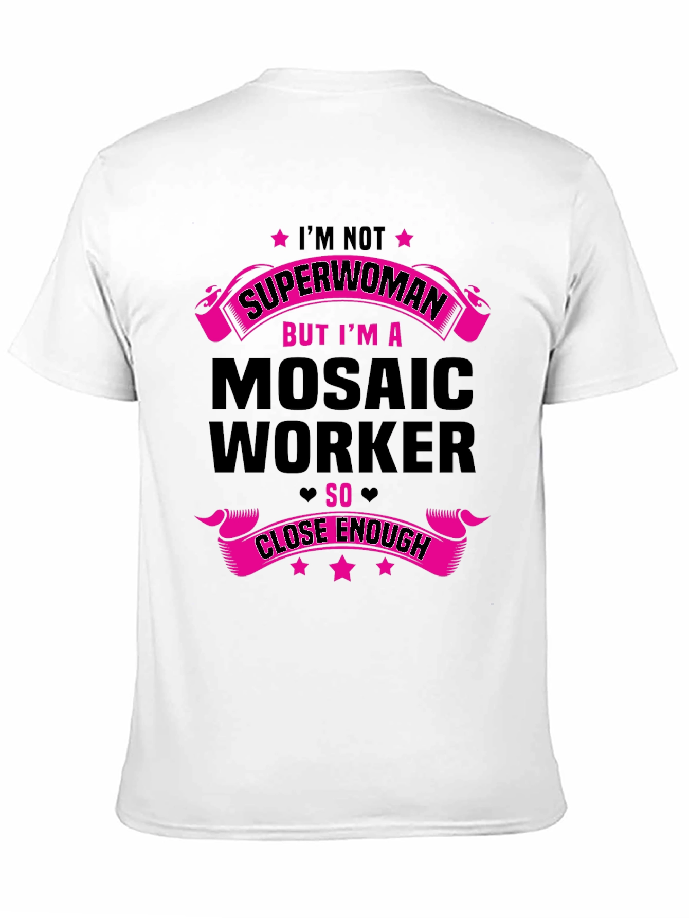 Mosaic Worker Superwoman Funny Graphic T-Shirt