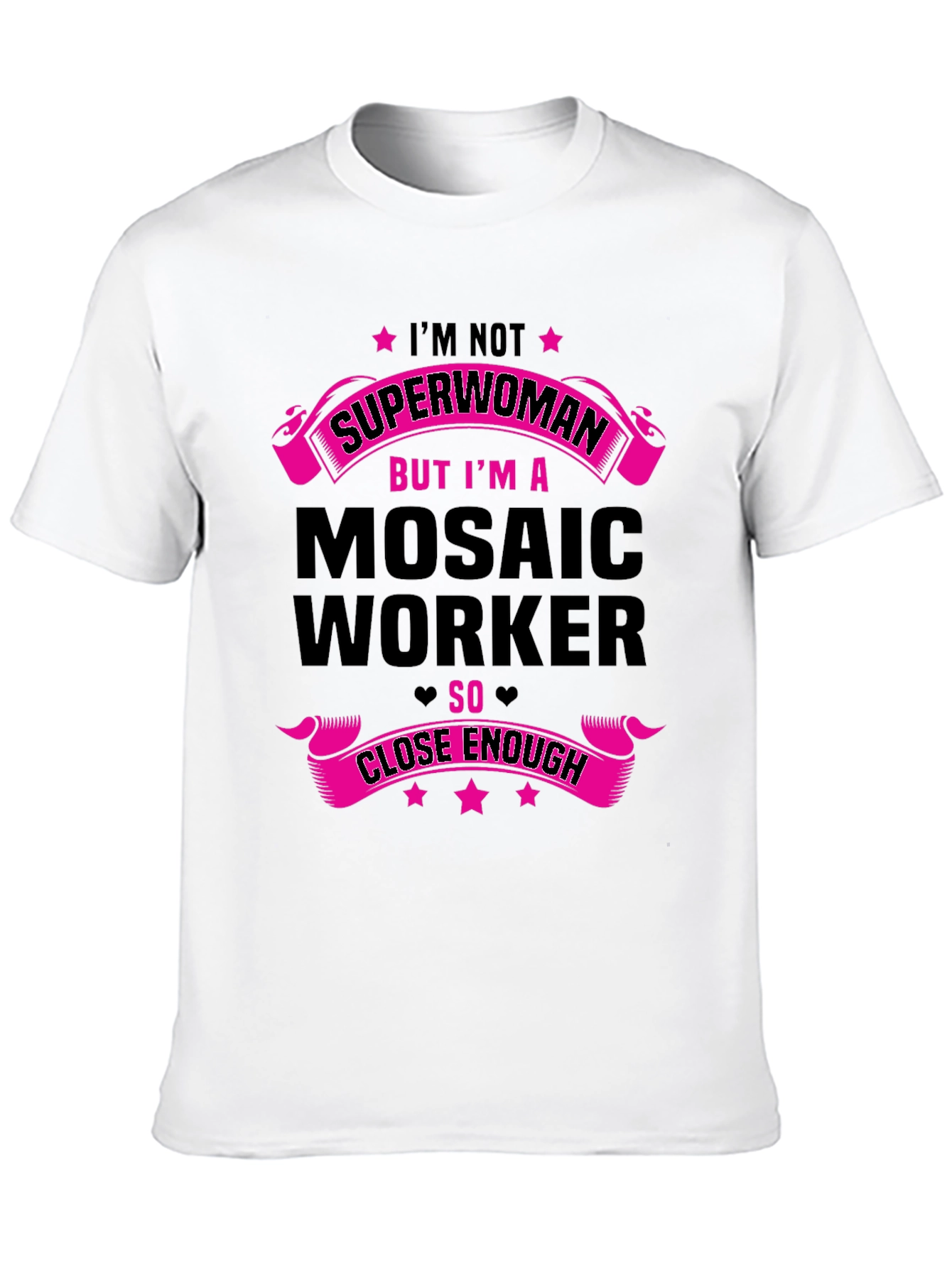 Mosaic Worker Superwoman Funny Graphic T-Shirt