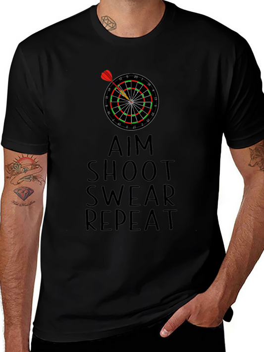 Aim Shoot Swear Repeat Dart T-Shirt