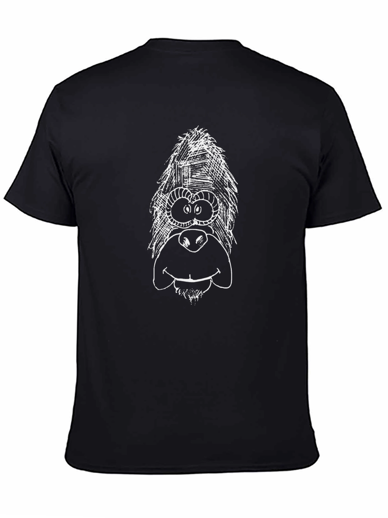 Funny Gorilla Sketch Black T-Shirt