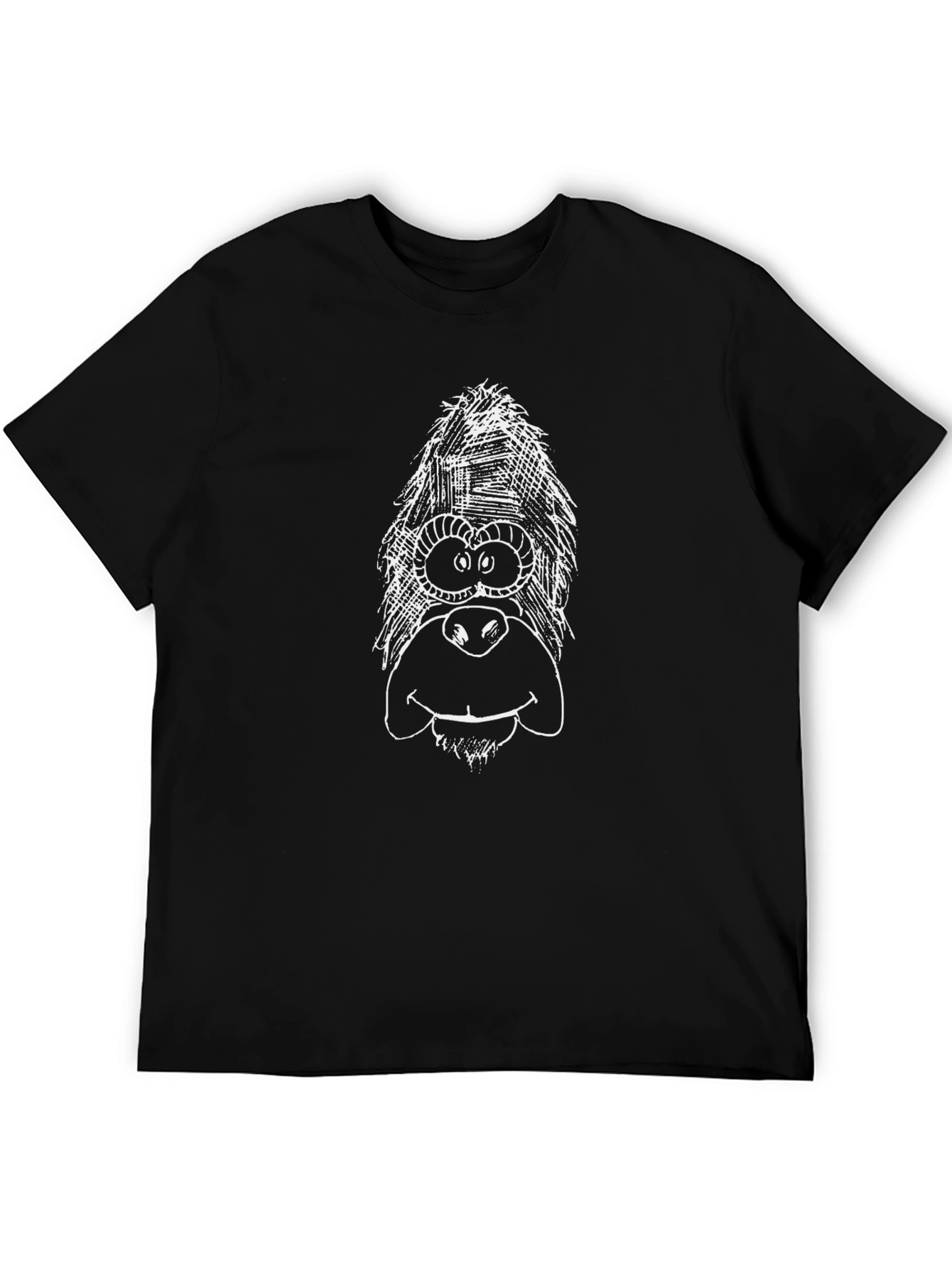 Funny Gorilla Sketch Black T-Shirt