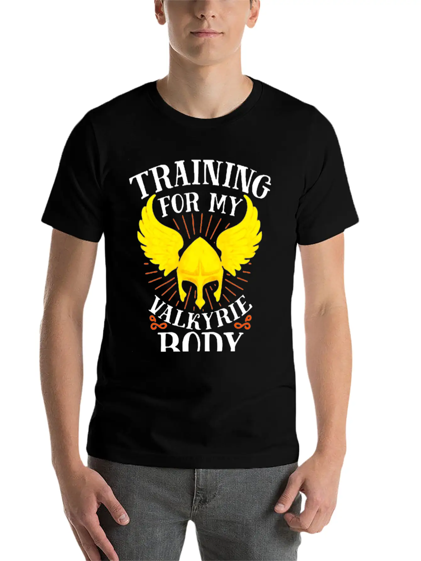Training For My Valkyrie Body Unisex Casual T-Shirt – Clean Design For Daily Comfort