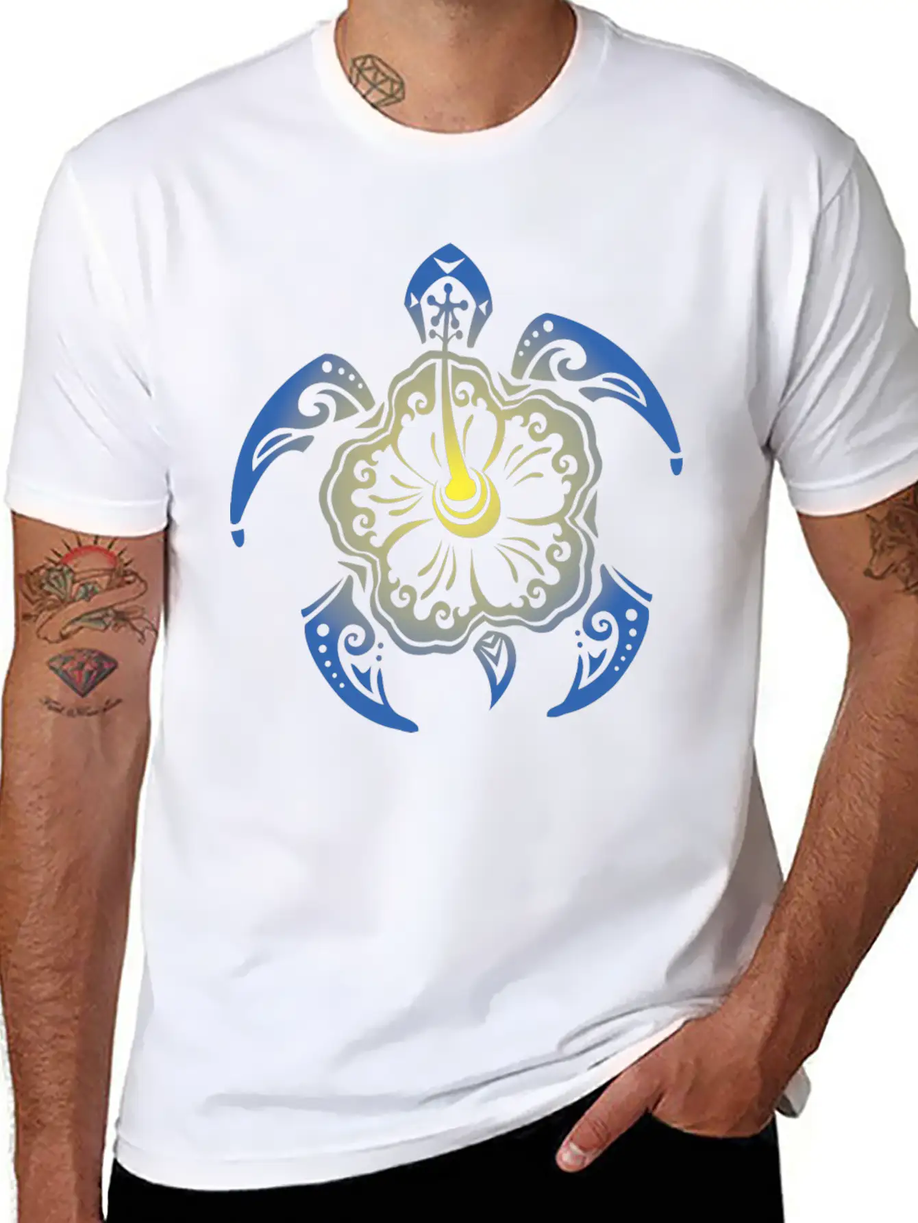 Tribal Turtle Unisex Casual T-Shirt – Clean Design For Daily Comfort