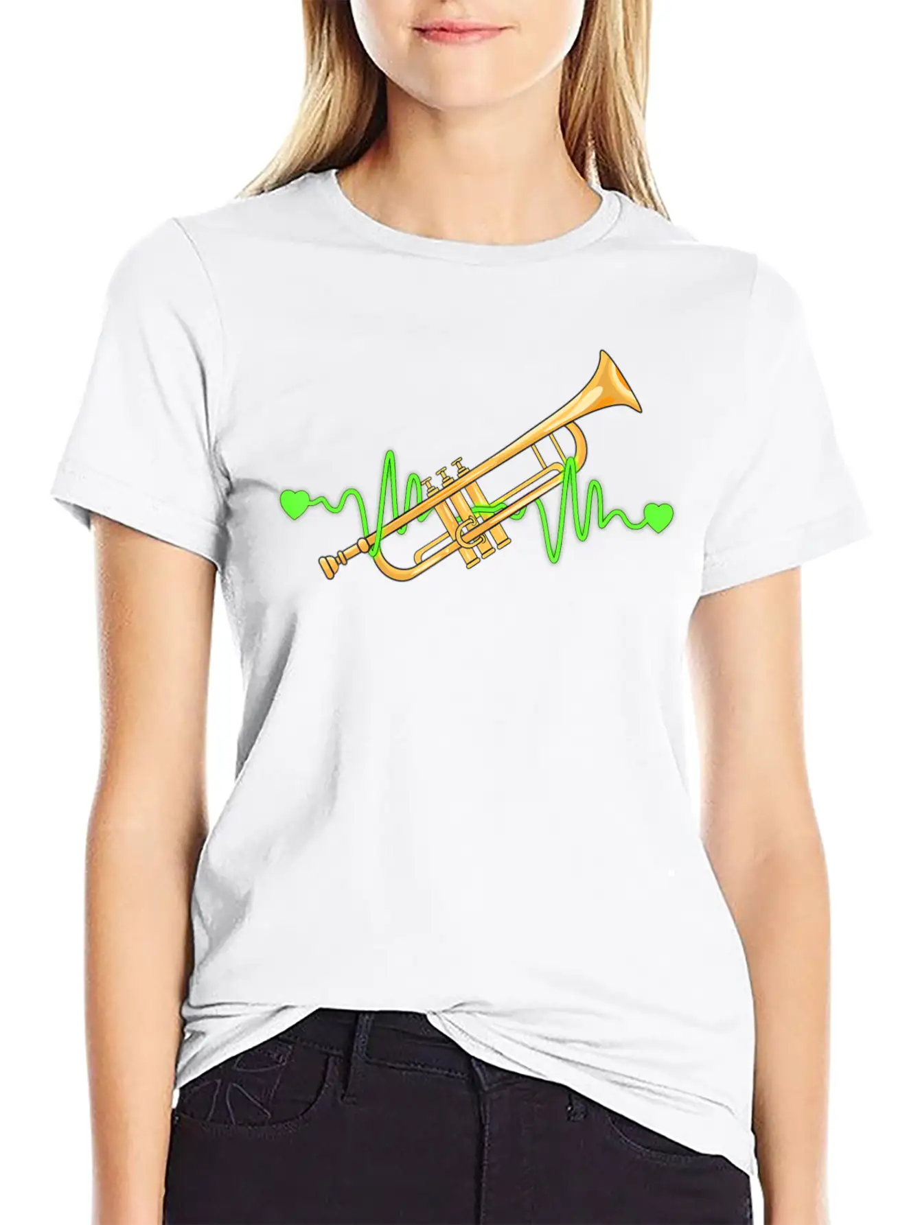 Trumpet Heartbeat Pulse Trumpet Player Unisex Casual T-Shirt – Clean Design For Daily Comfort