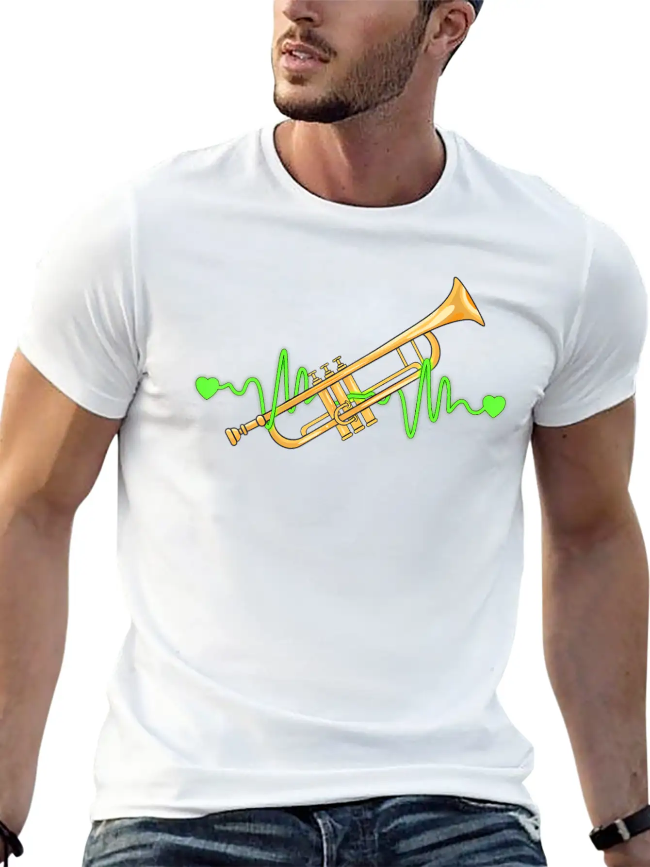 Trumpet Heartbeat Pulse Trumpet Player Unisex Casual T-Shirt – Clean Design For Daily Comfort