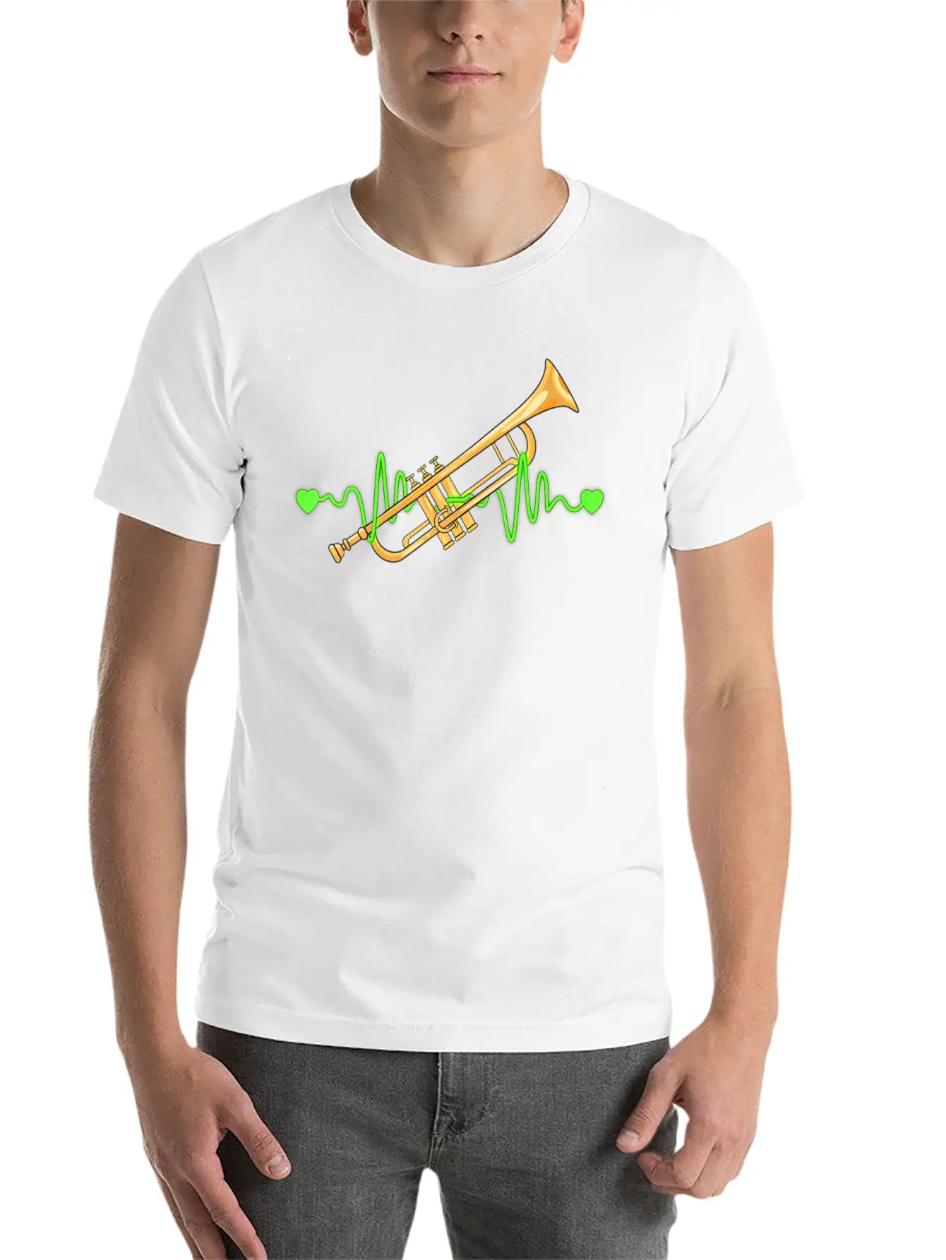 Trumpet Heartbeat Pulse Trumpet Player Unisex Casual T-Shirt – Clean Design For Daily Comfort