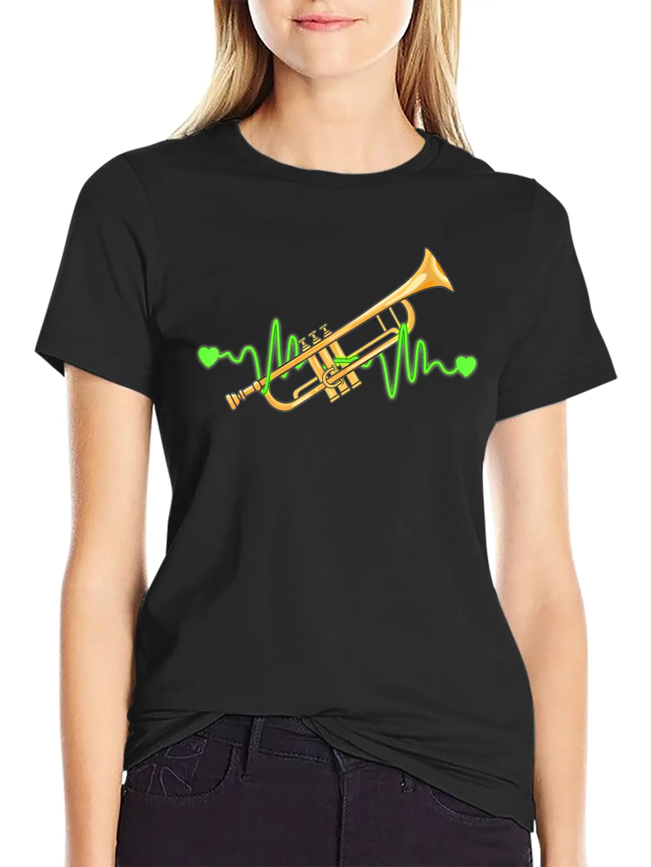 Trumpet Heartbeat Pulse Trumpet Player Unisex Casual T-Shirt – Clean Design For Daily Comfort