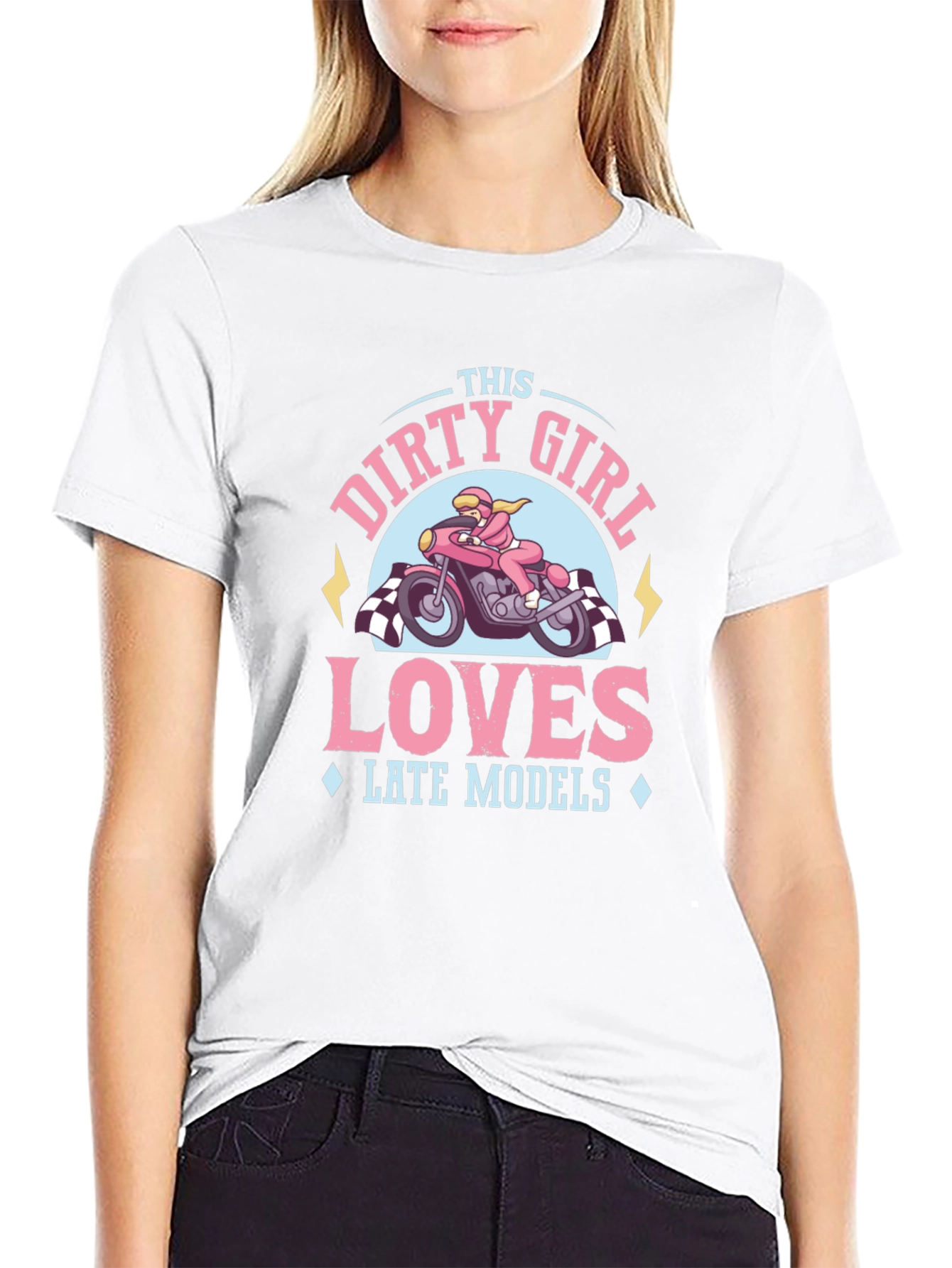 Dirty Girl Loves Late Models Graphic T-Shirt