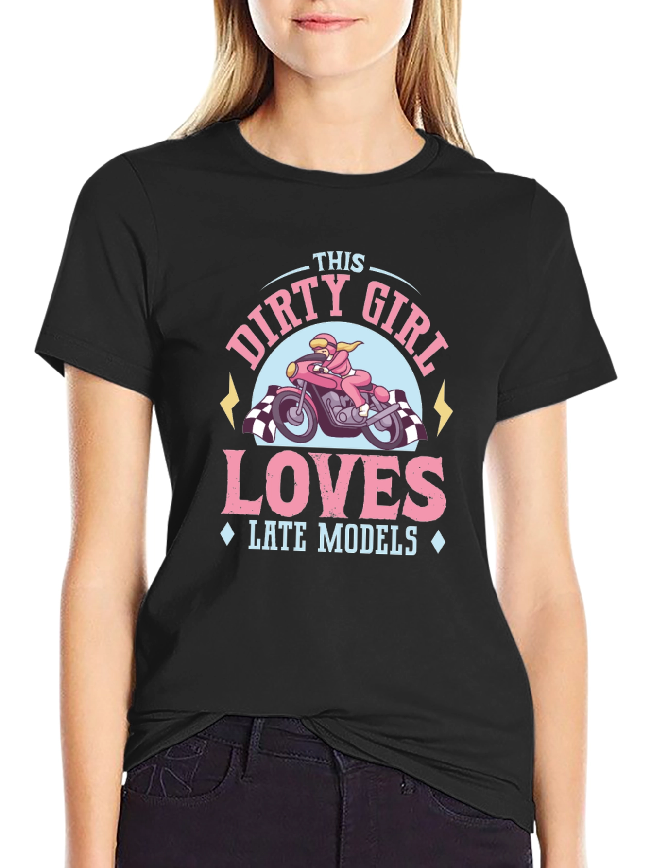 Dirty Girl Loves Late Models Graphic T-Shirt