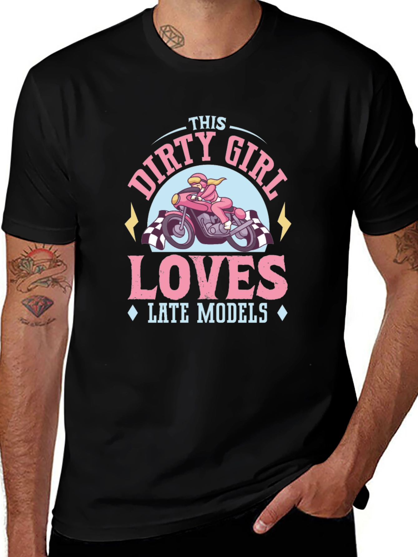 Dirty Girl Loves Late Models Graphic T-Shirt