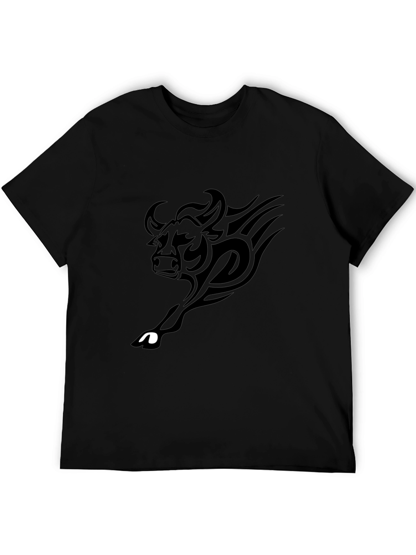 Black Bull Tribal Graphic T-Shirt