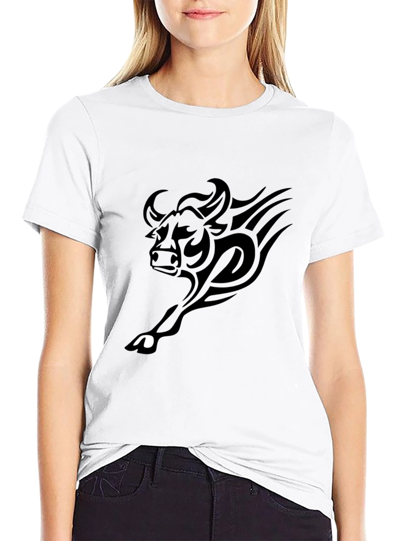 Black Bull Tribal Graphic T-Shirt