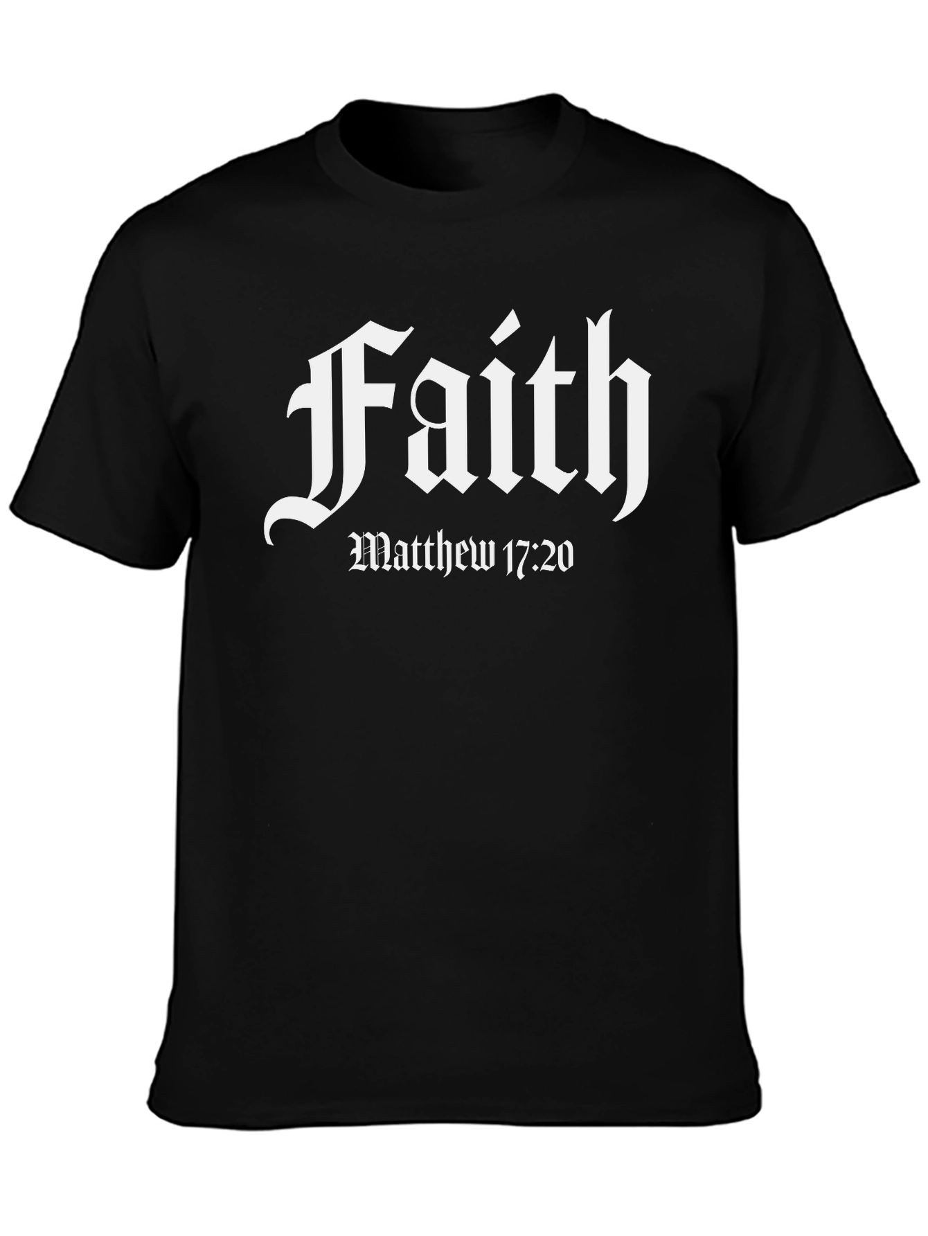 Faith Graphic Tee - Matthew 17:20 Black T-Shirt