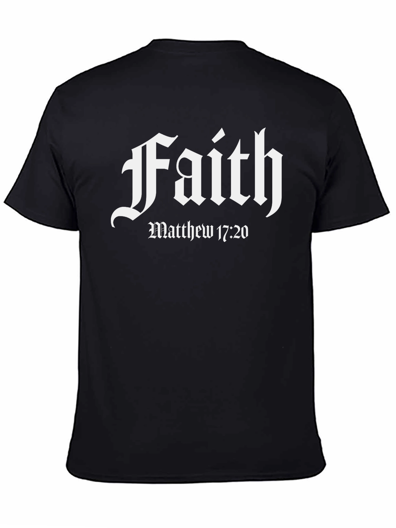 Faith Graphic Tee - Matthew 17:20 Black T-Shirt