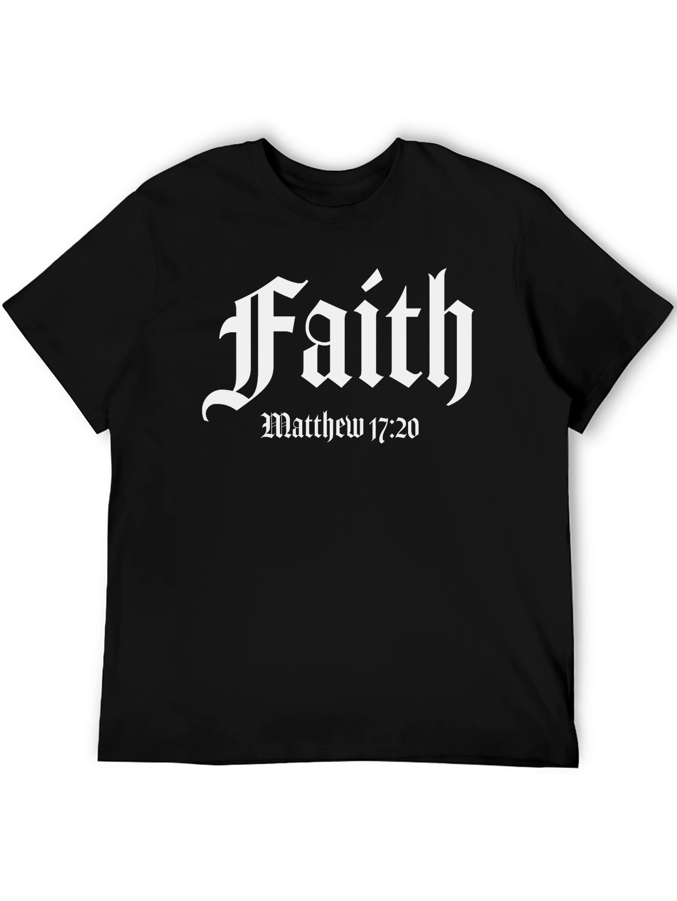 Faith Graphic Tee - Matthew 17:20 Black T-Shirt
