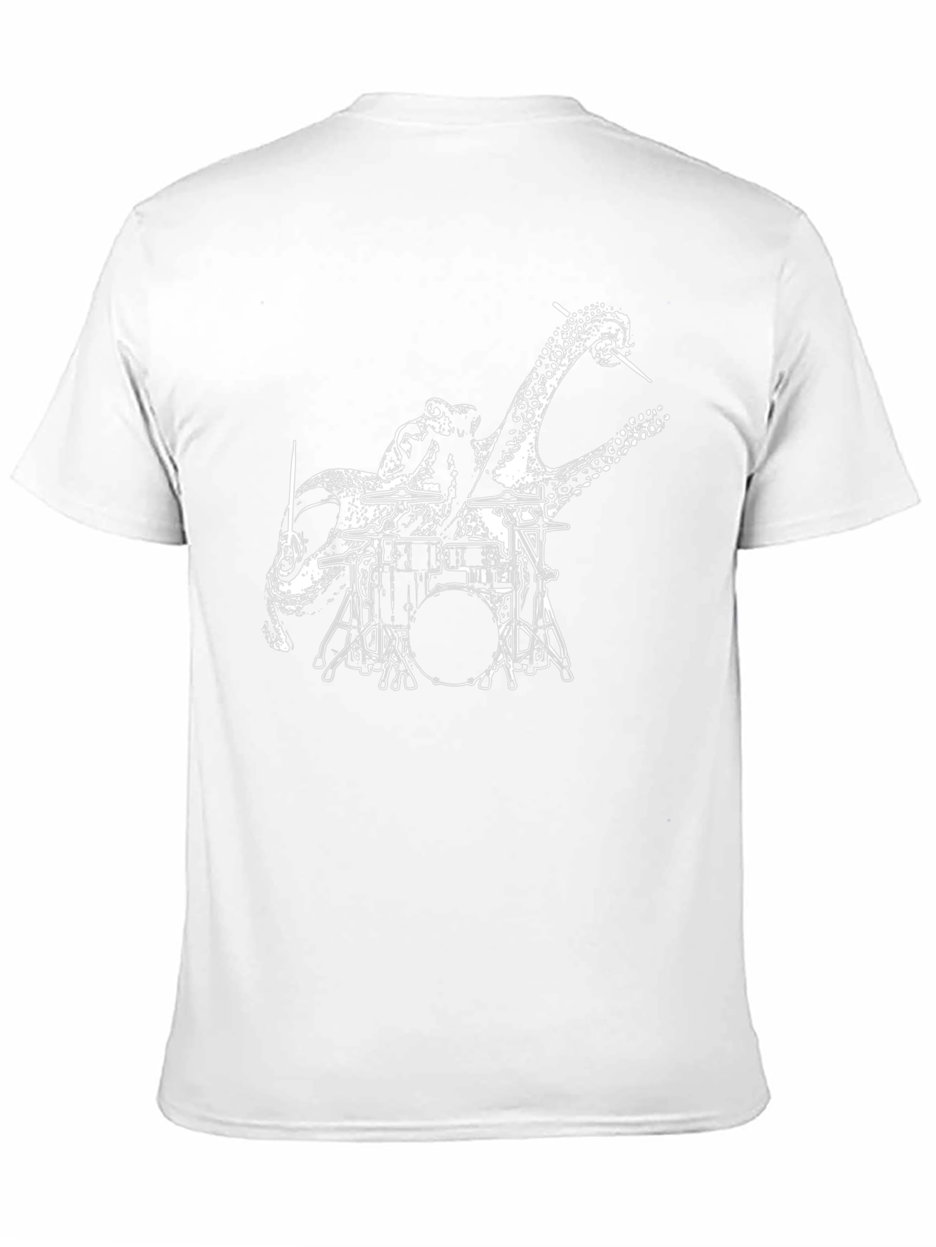 Octopus Drummer Graphic T-Shirt - Black