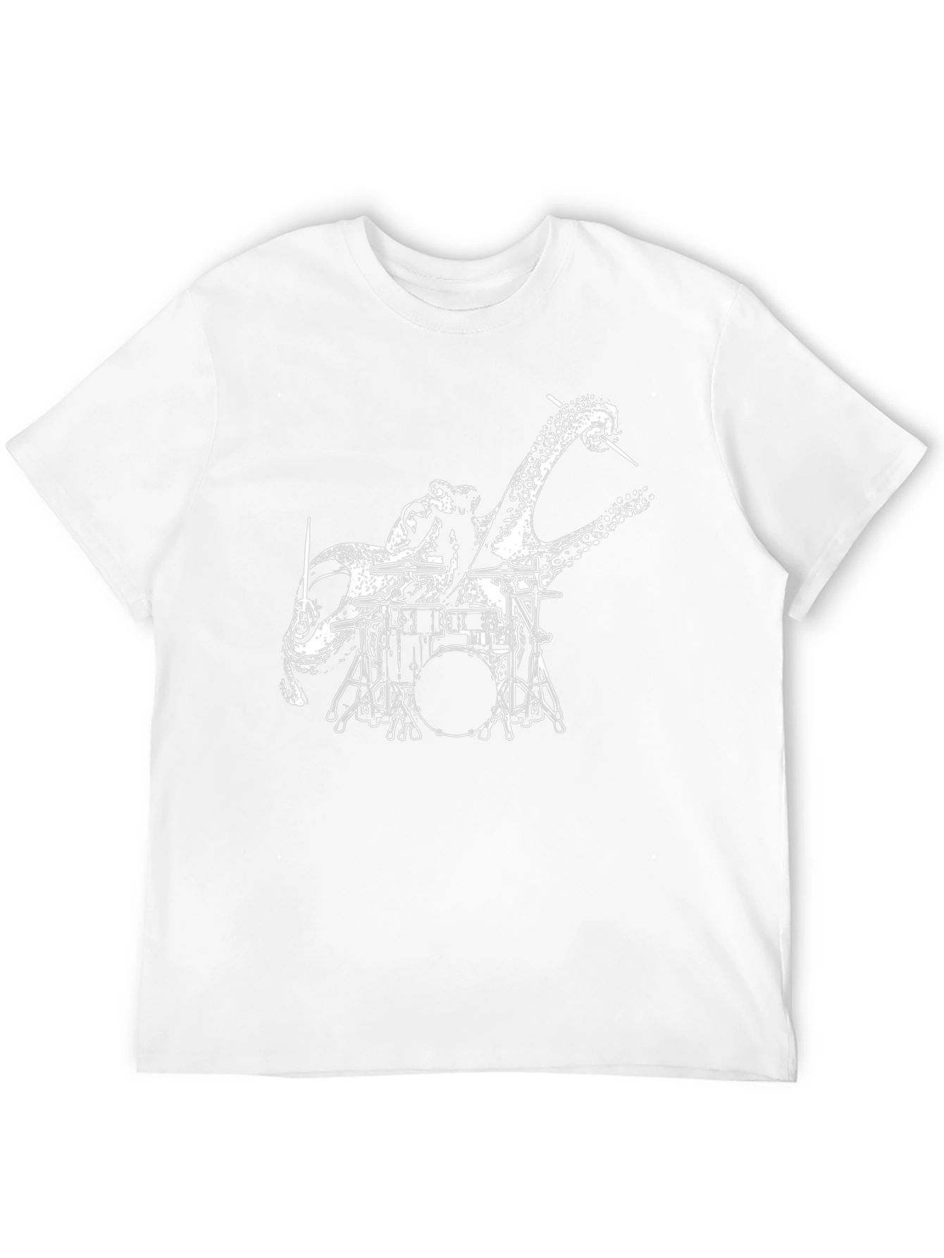 Octopus Drummer Graphic T-Shirt - Black