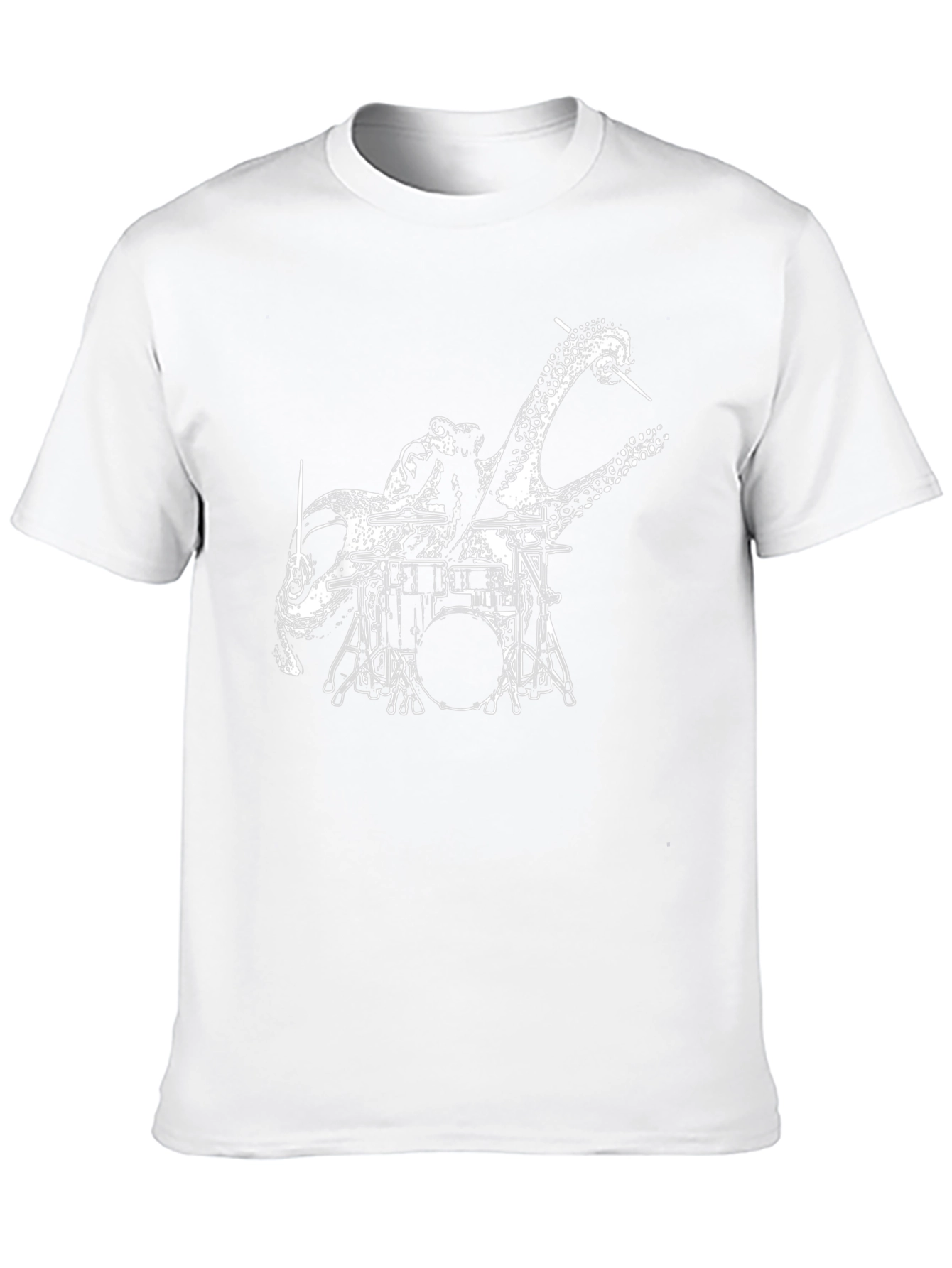 Octopus Drummer Graphic T-Shirt - Black