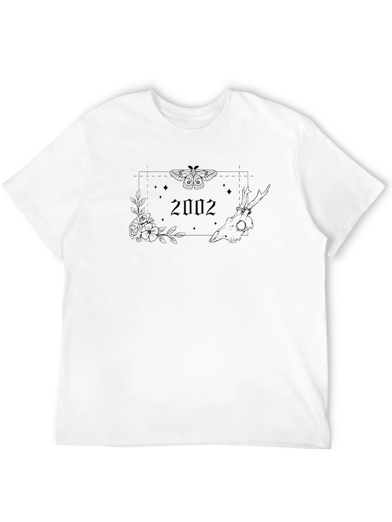 2002 Moth Skull Floral T-Shirt