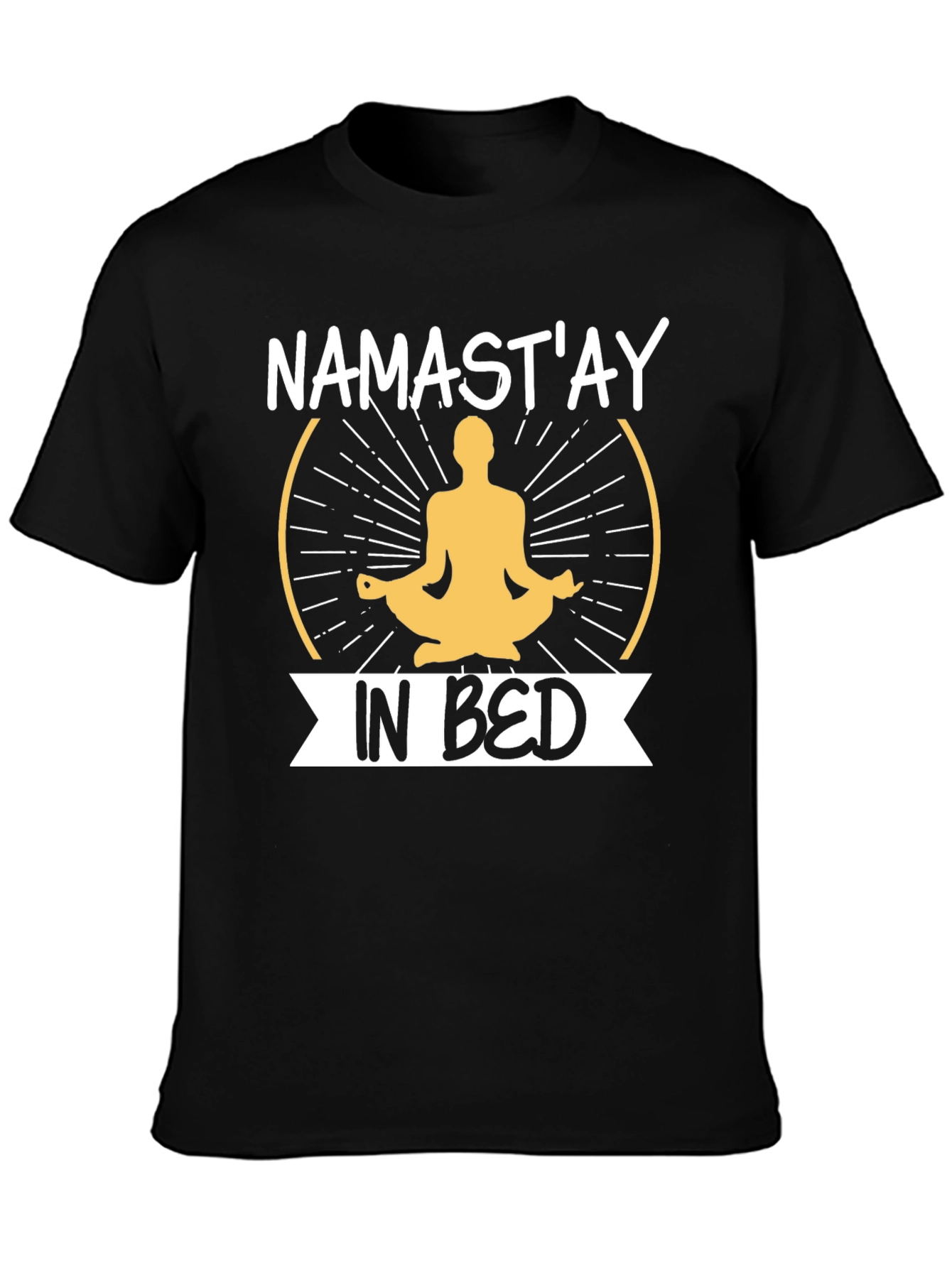 Namastay In Bed Mens Black T-Shirt