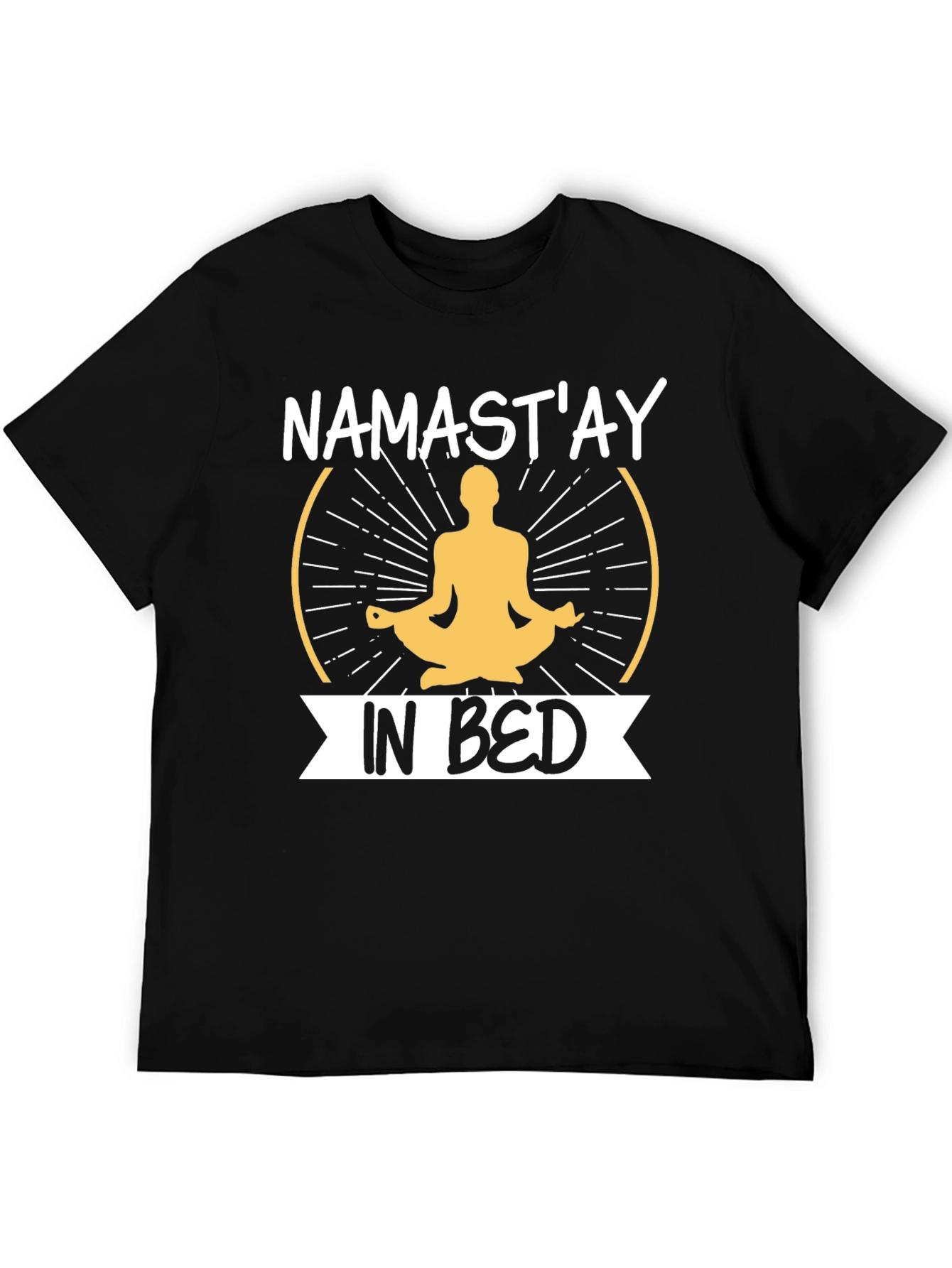 Namastay In Bed Mens Black T-Shirt