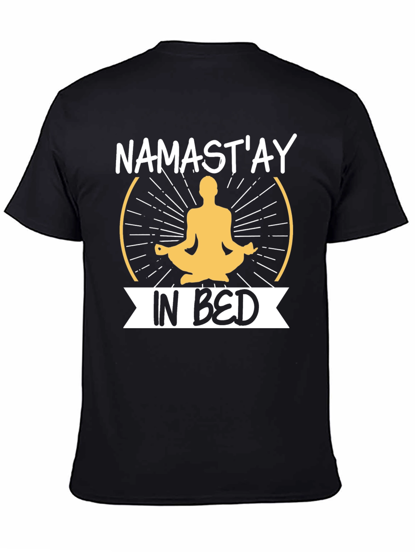 Namastay In Bed Mens Black T-Shirt