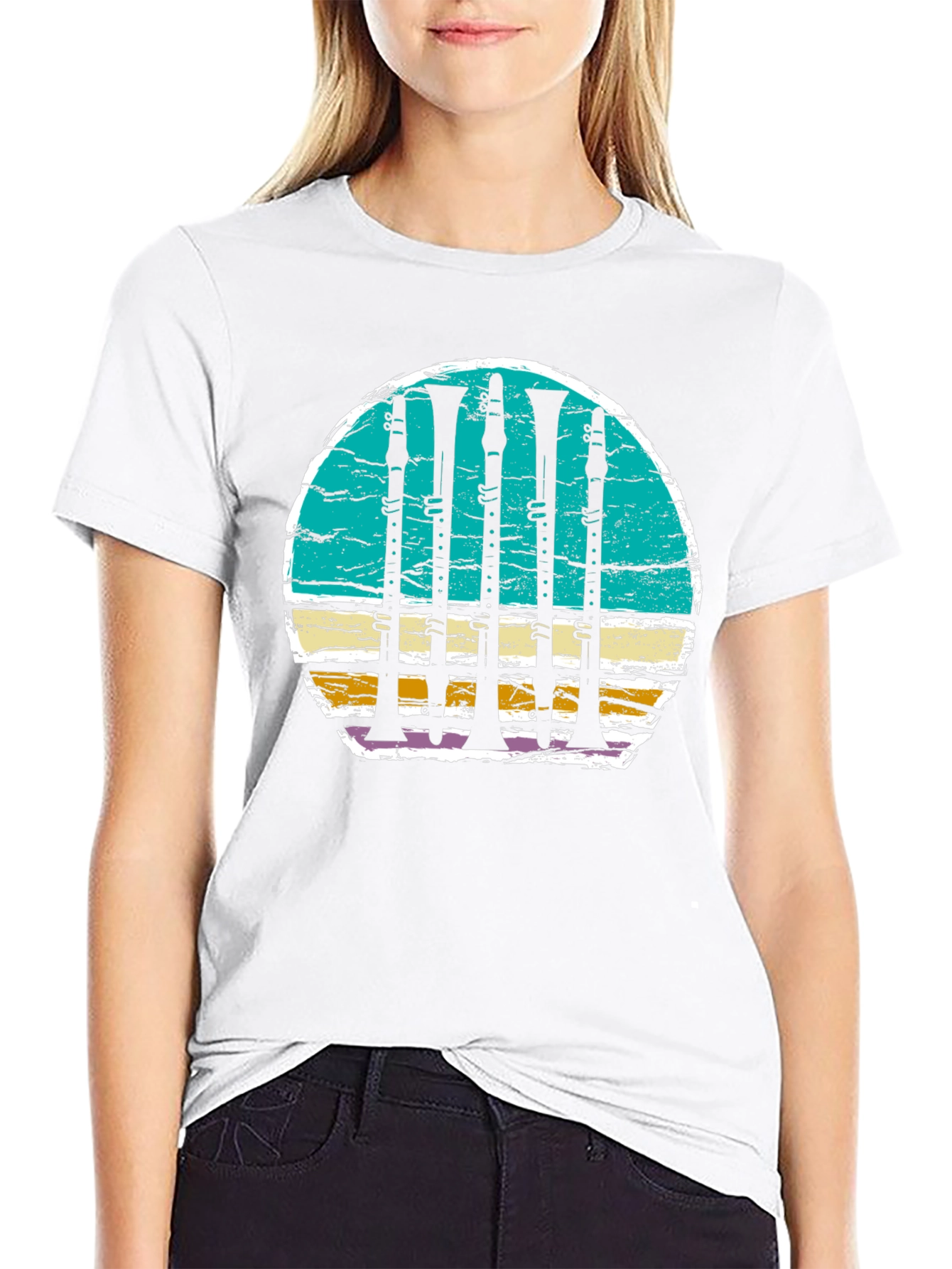 Clarinet Sunset Graphic Tee - Music Lovers T-Shirt