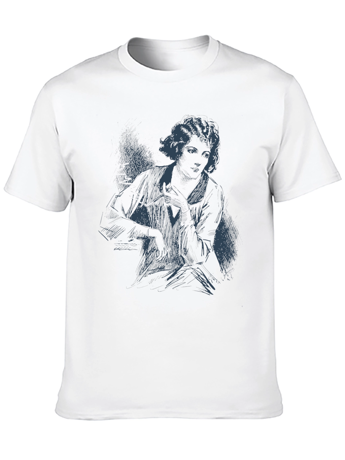 Sketch Portrait Graphic Tee - Mens Black T-Shirt