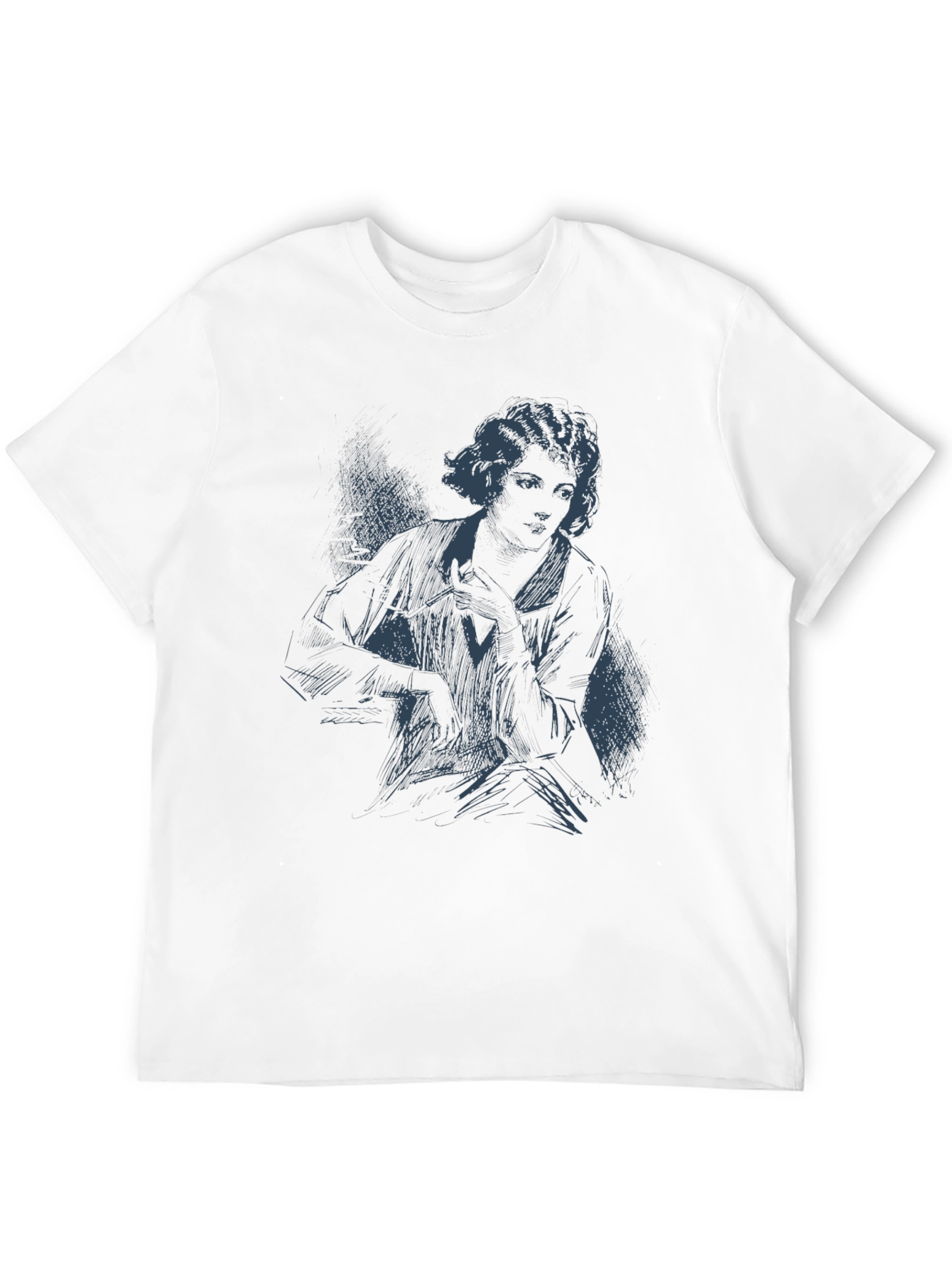 Sketch Portrait Graphic Tee - Mens Black T-Shirt