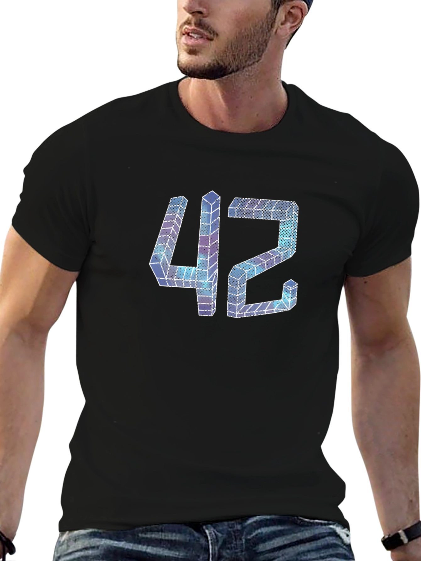 Abstract 42 Graphic Tee - Mens Black T-Shirt