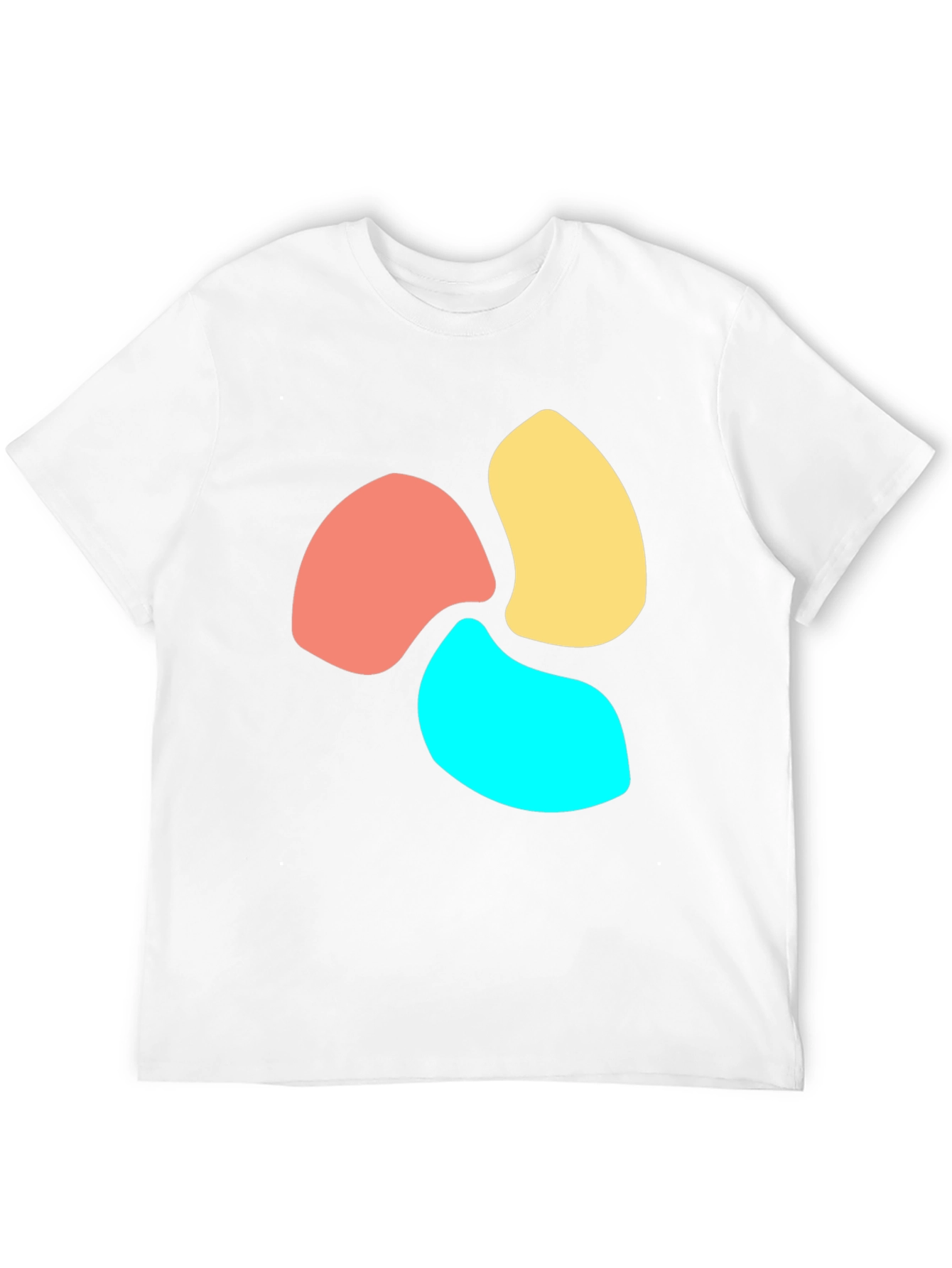 Abstract Petal Design Black T-Shirt