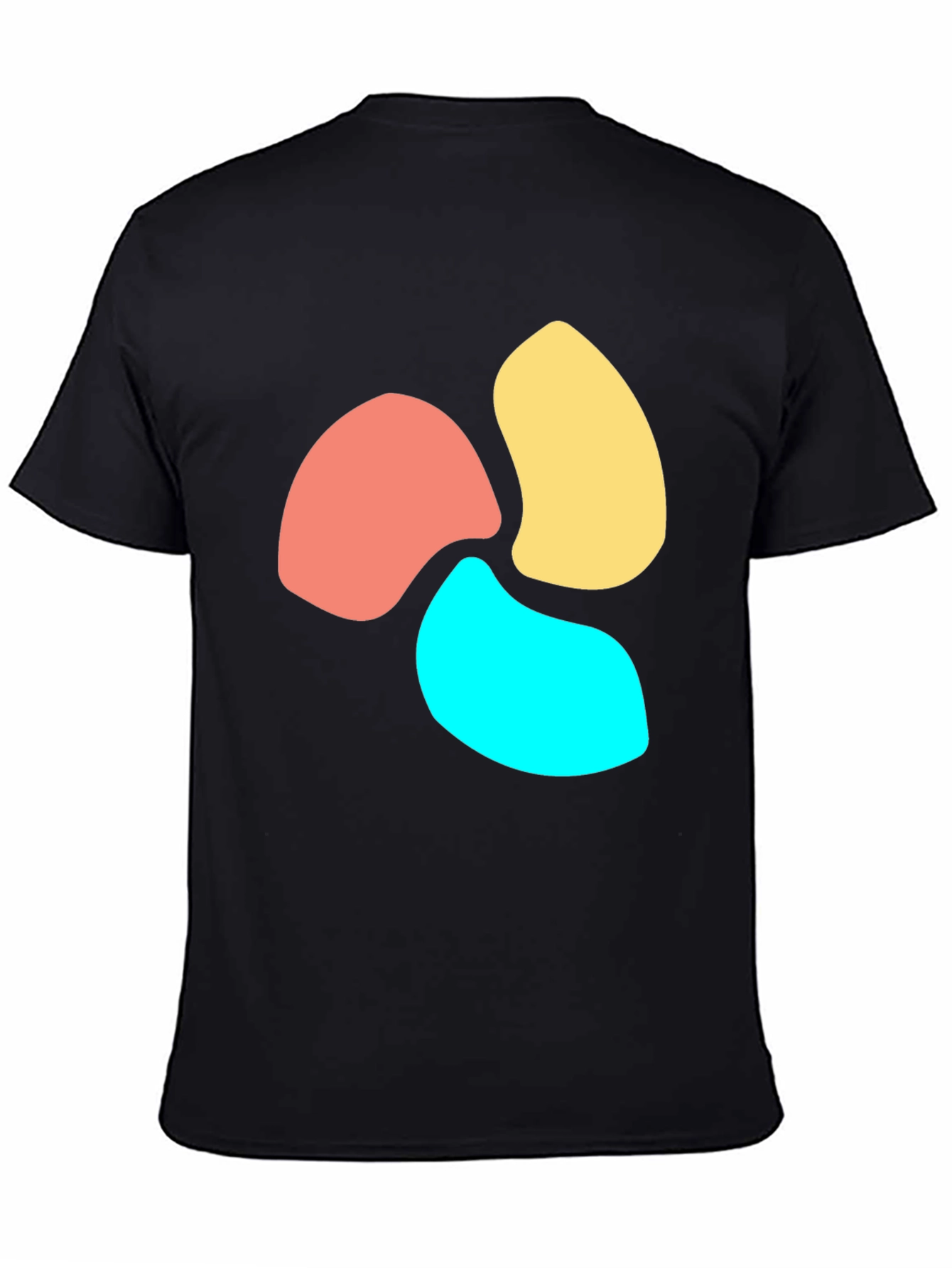 Abstract Petal Design Black T-Shirt
