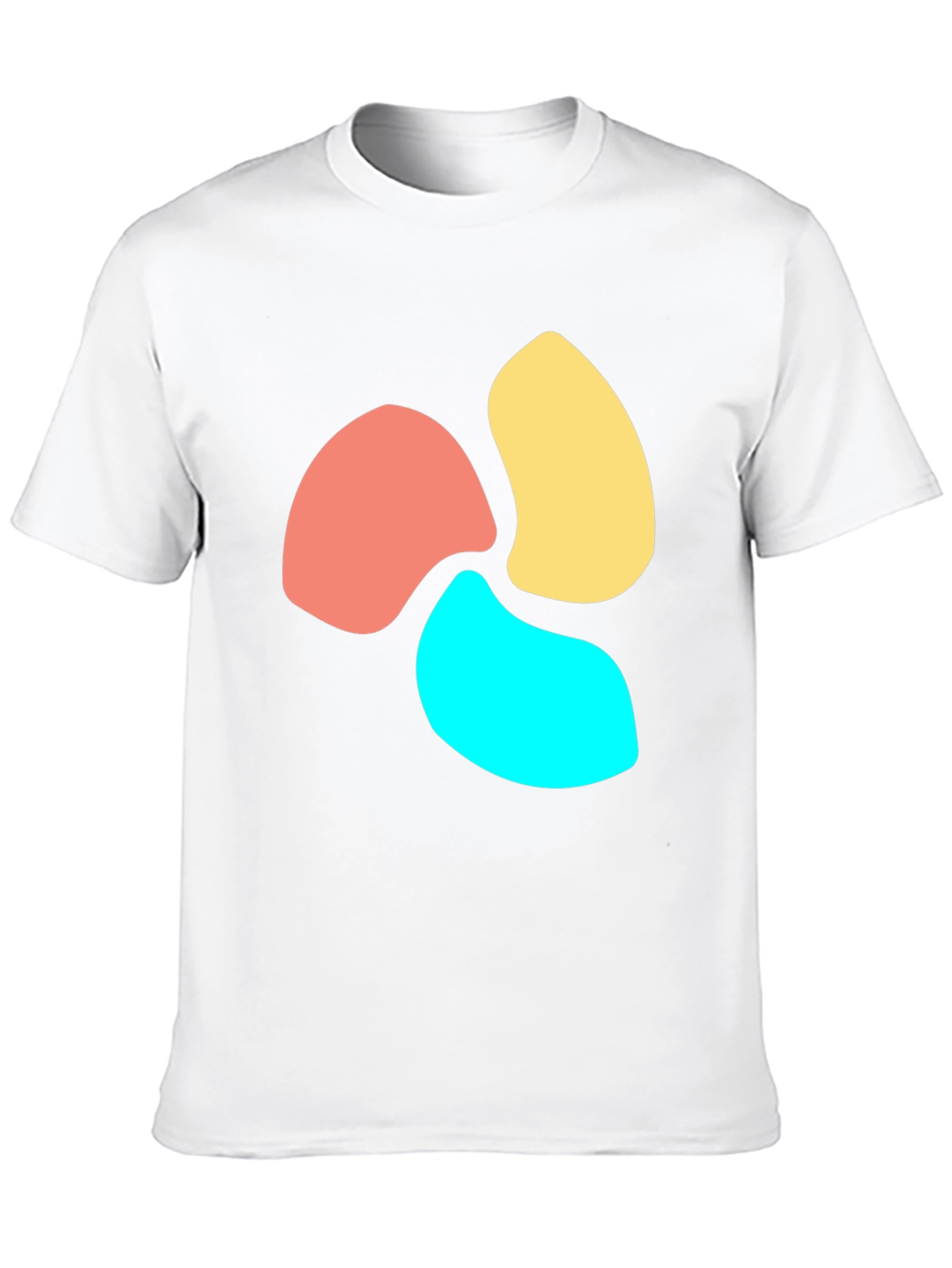 Abstract Petal Design Black T-Shirt