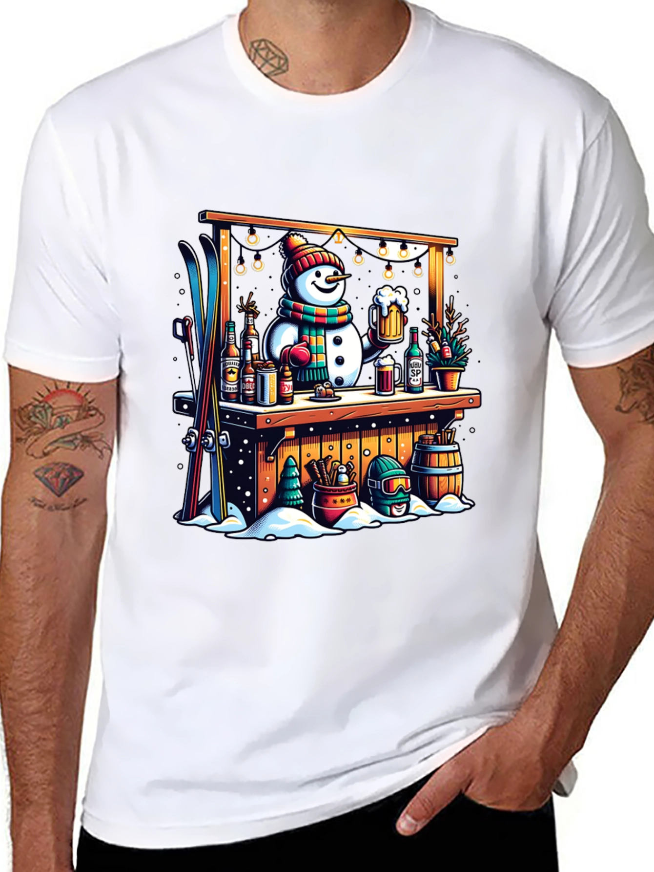 Snowman Bar Winter T-Shirt